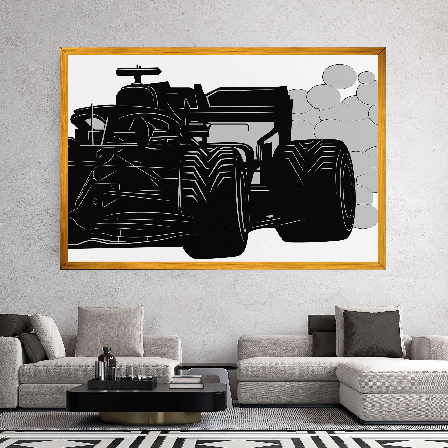 Leinwandbild Car F1 Smoke mockup 2