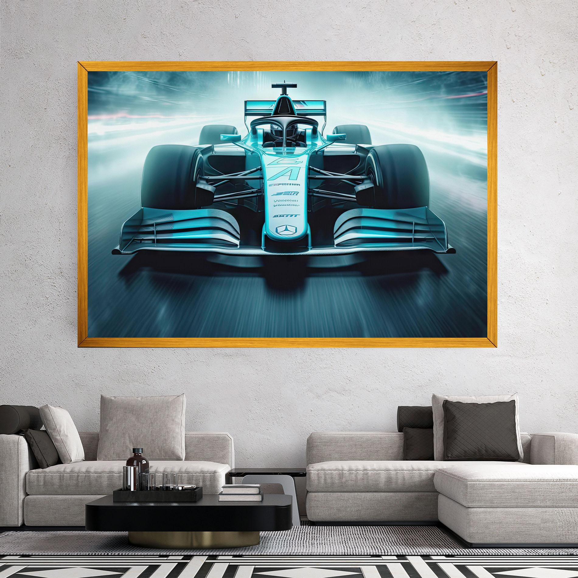Leinwandbild F1 Smoke Cars mockup 2