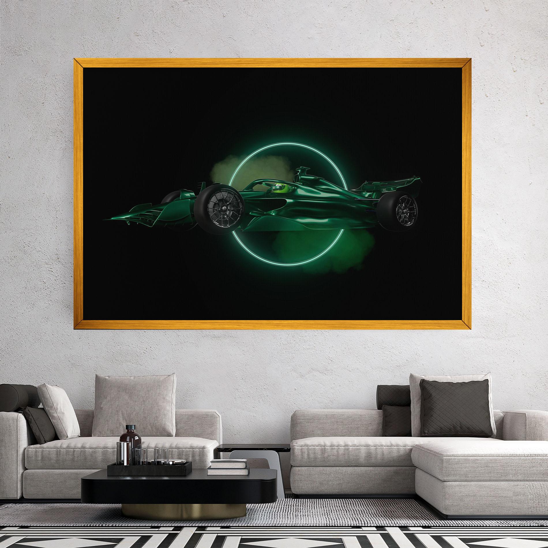 Leinwandbild Green Racing Car mockup 2