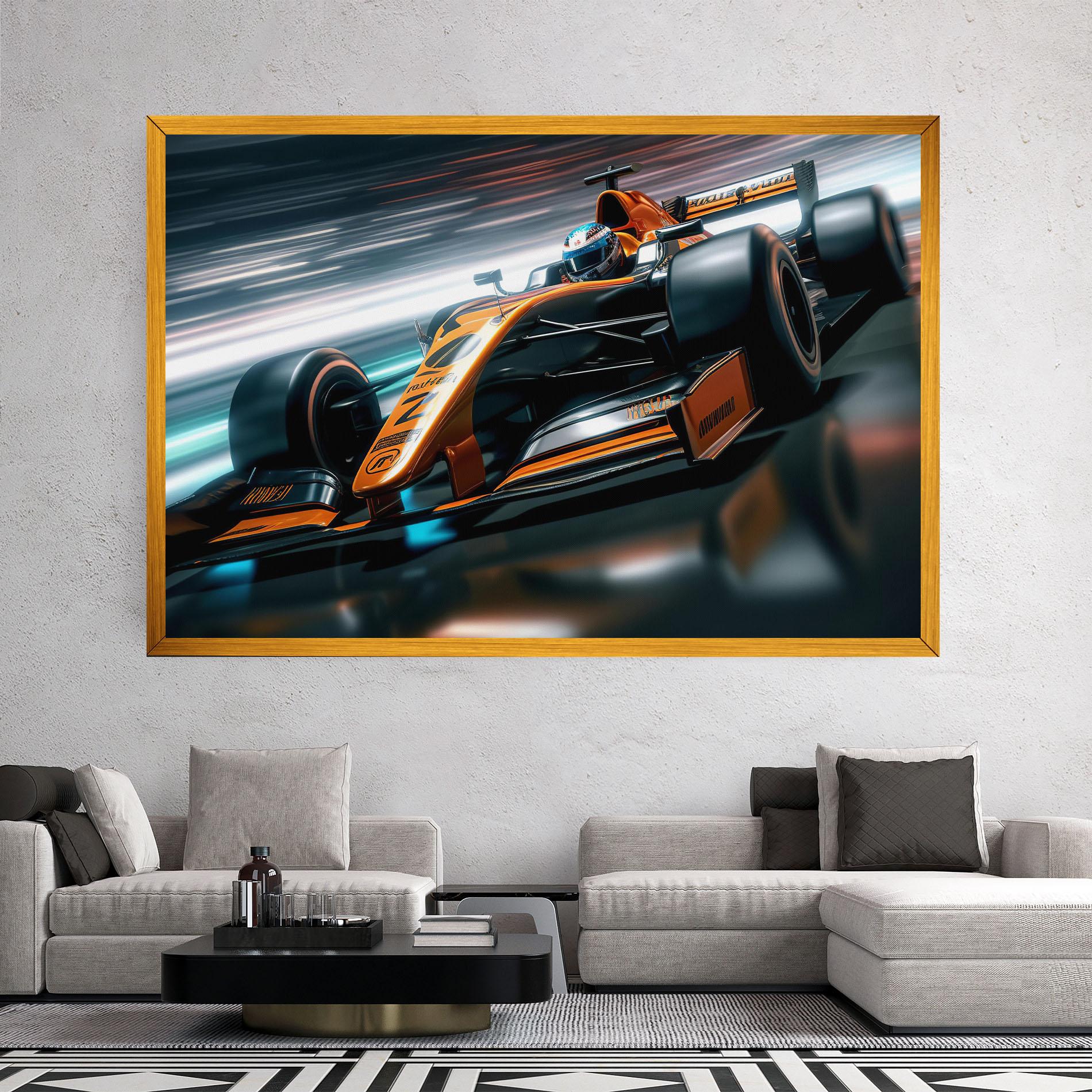Leinwandbild Orange F1 Car mockup 2