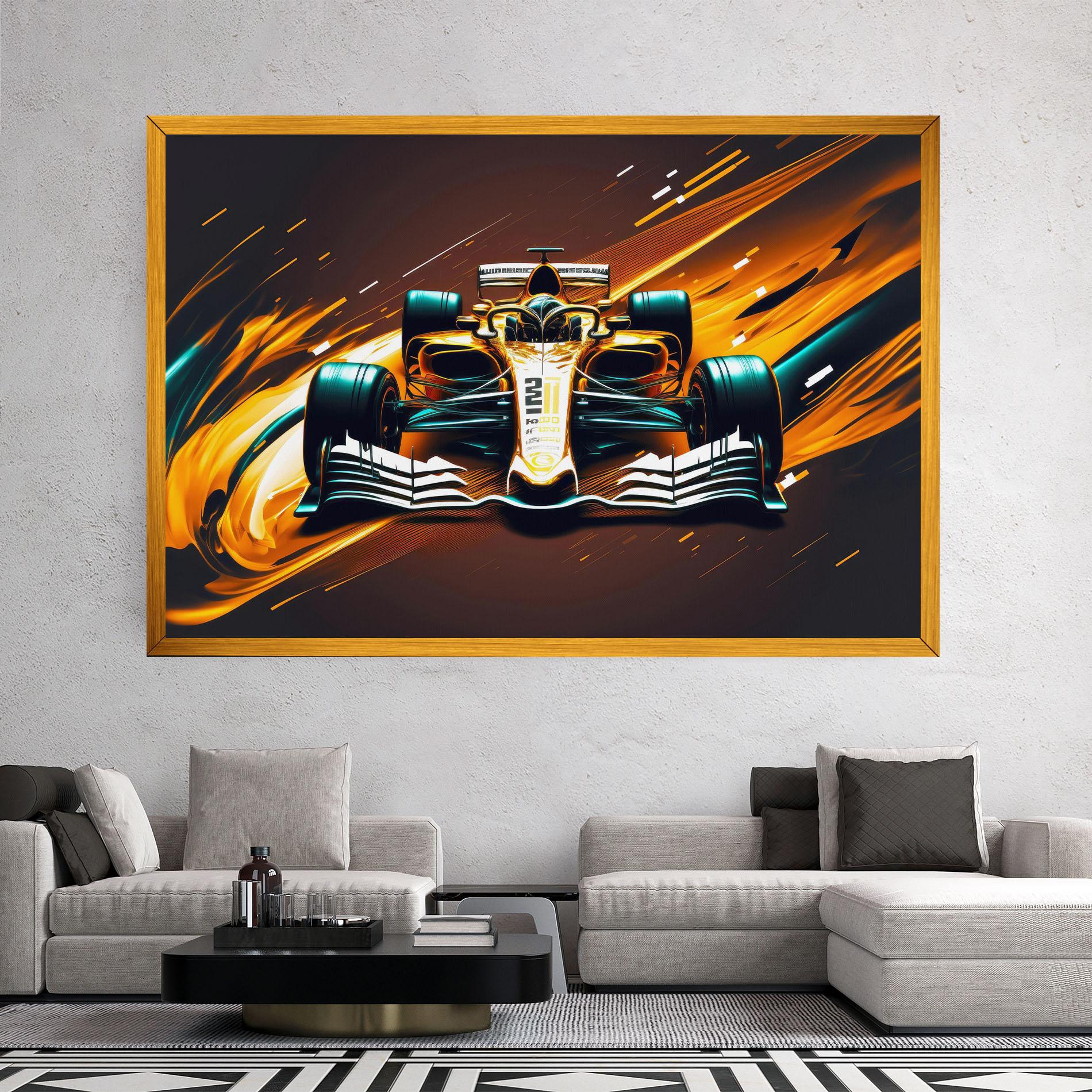 Leinwandbild Orange Racing Car mockup 2