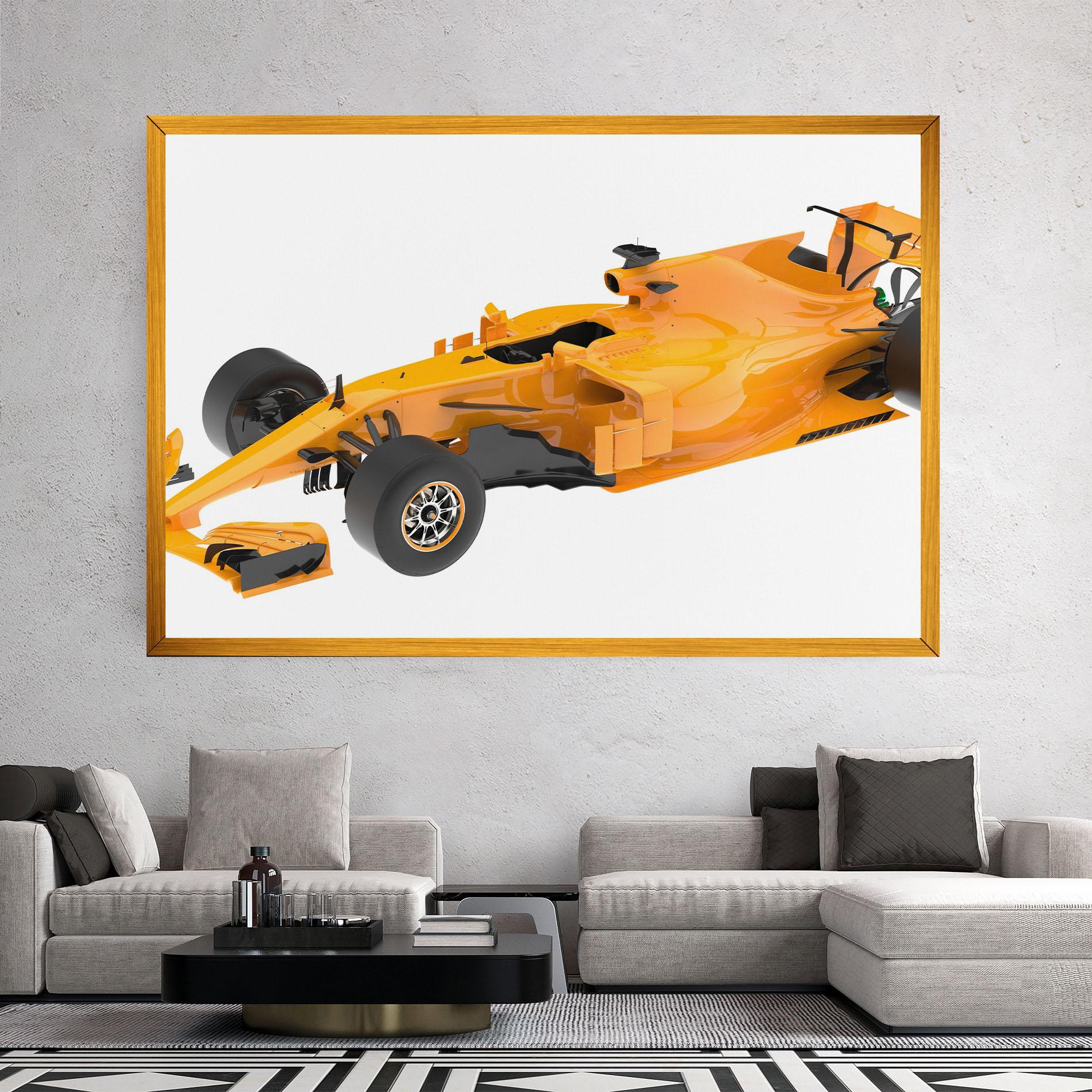 Leinwandbild Yellow F1 Toy mockup 2