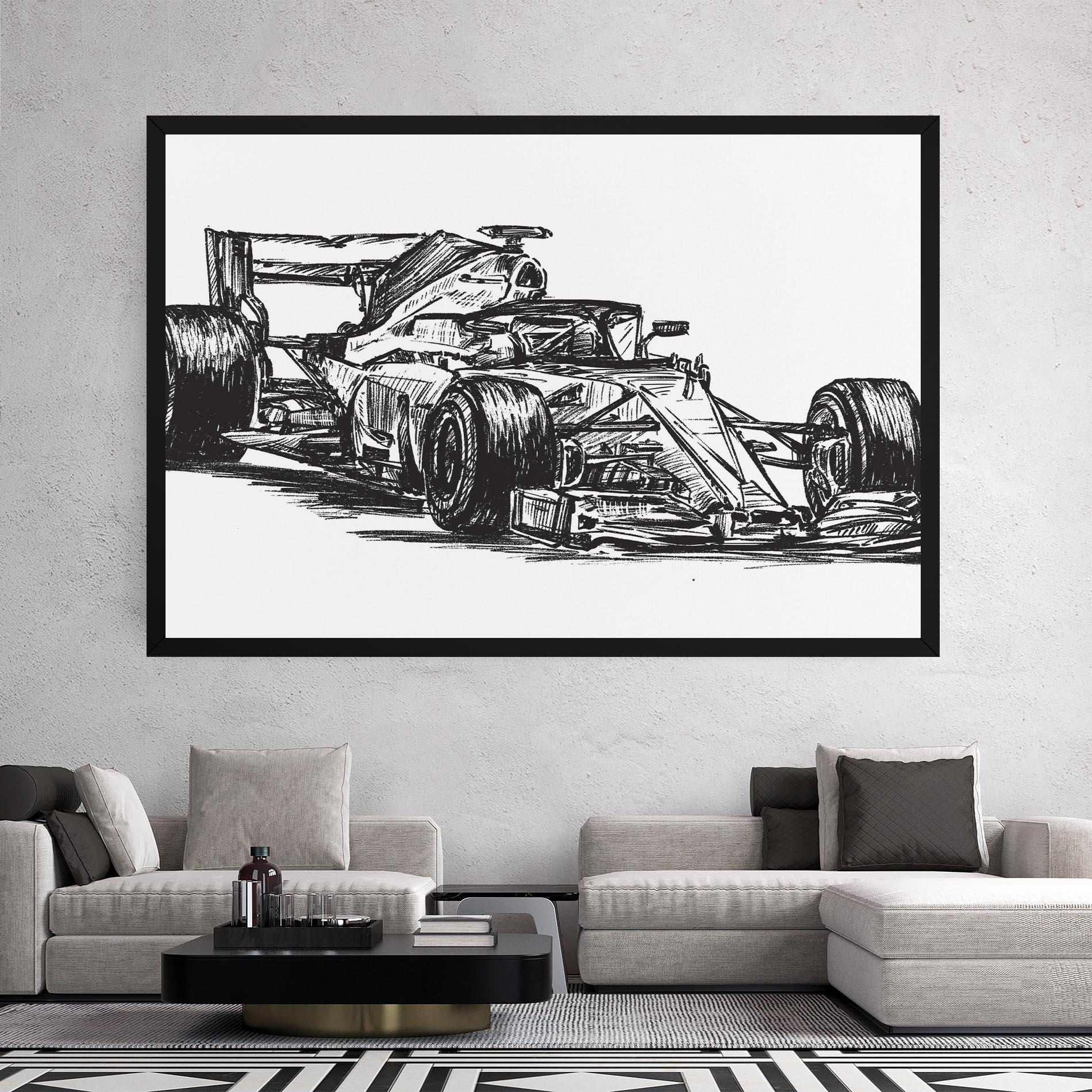 Leinwandbild Black Line F1 mockup 2