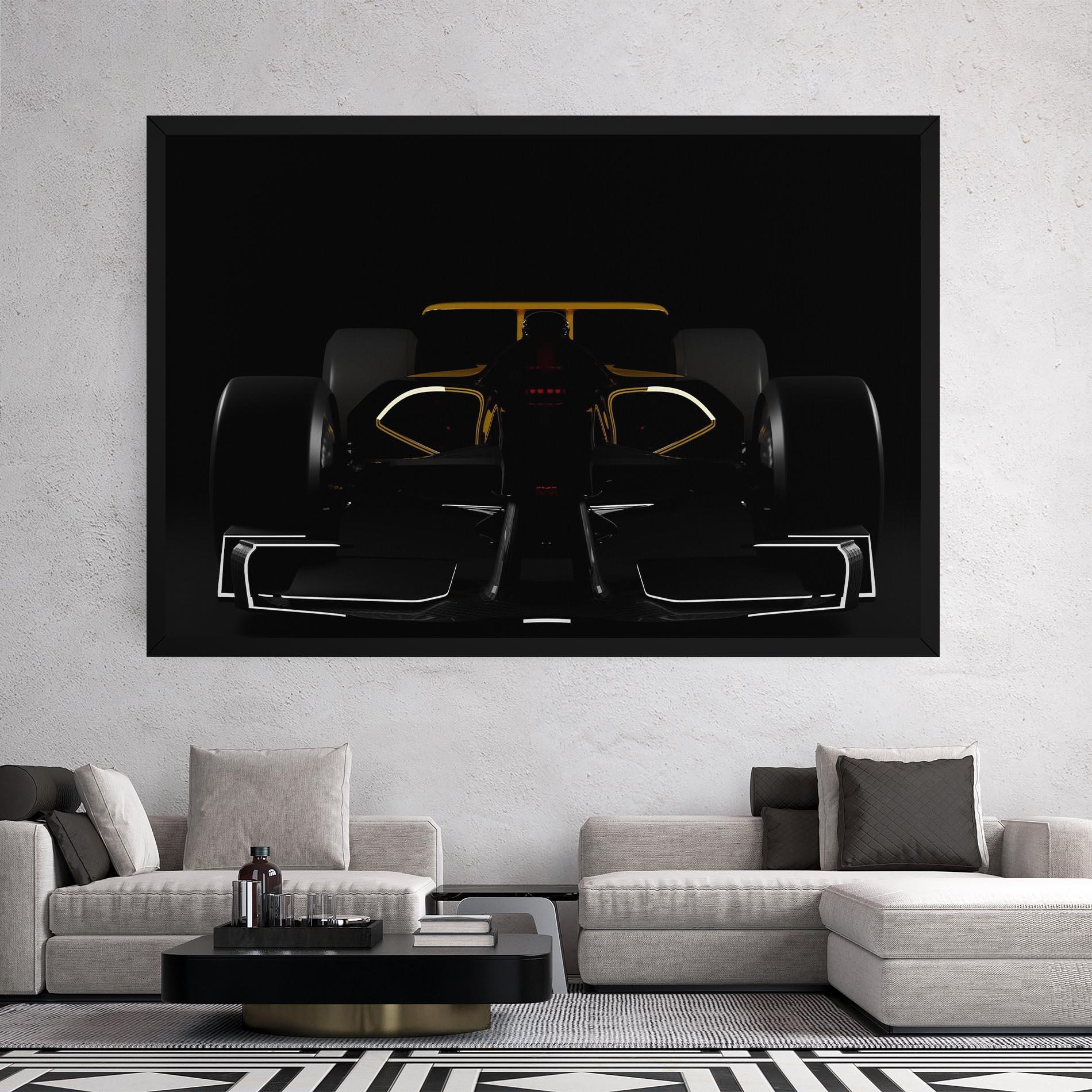 Leinwandbild Dark F1 Car mockup 2