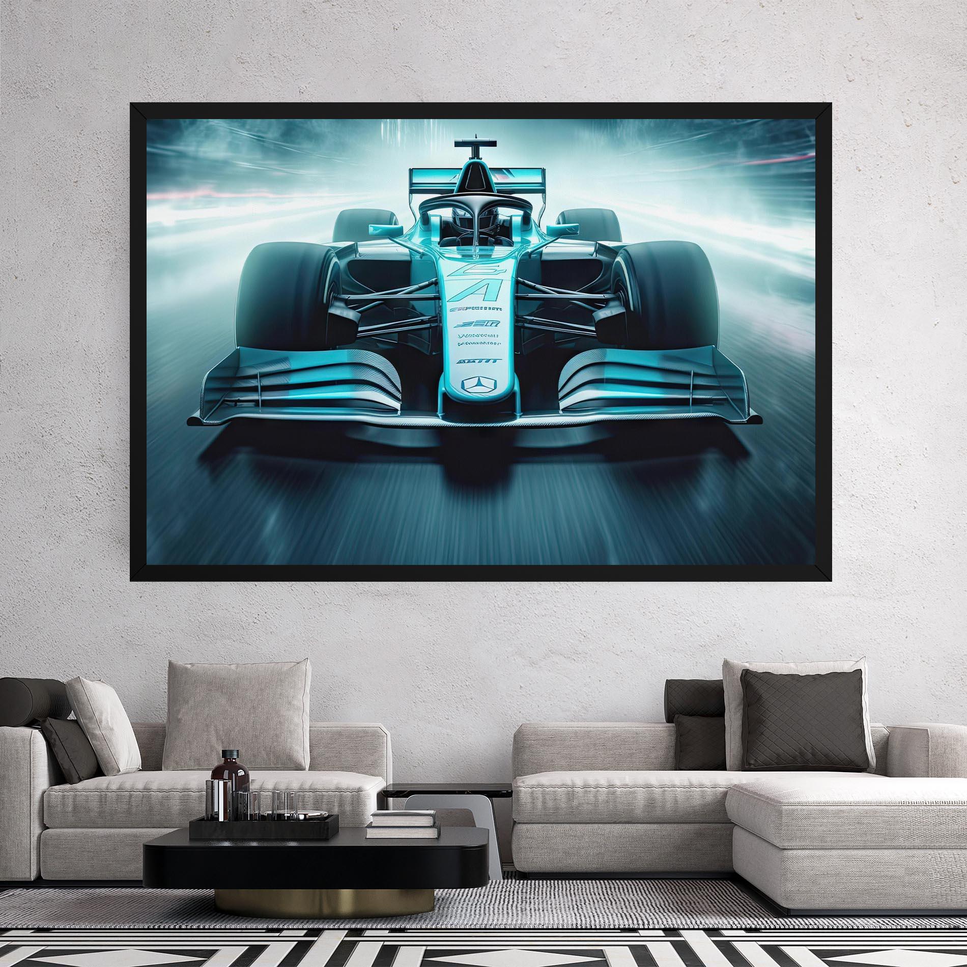 Leinwandbild F1 Smoke Cars mockup 2
