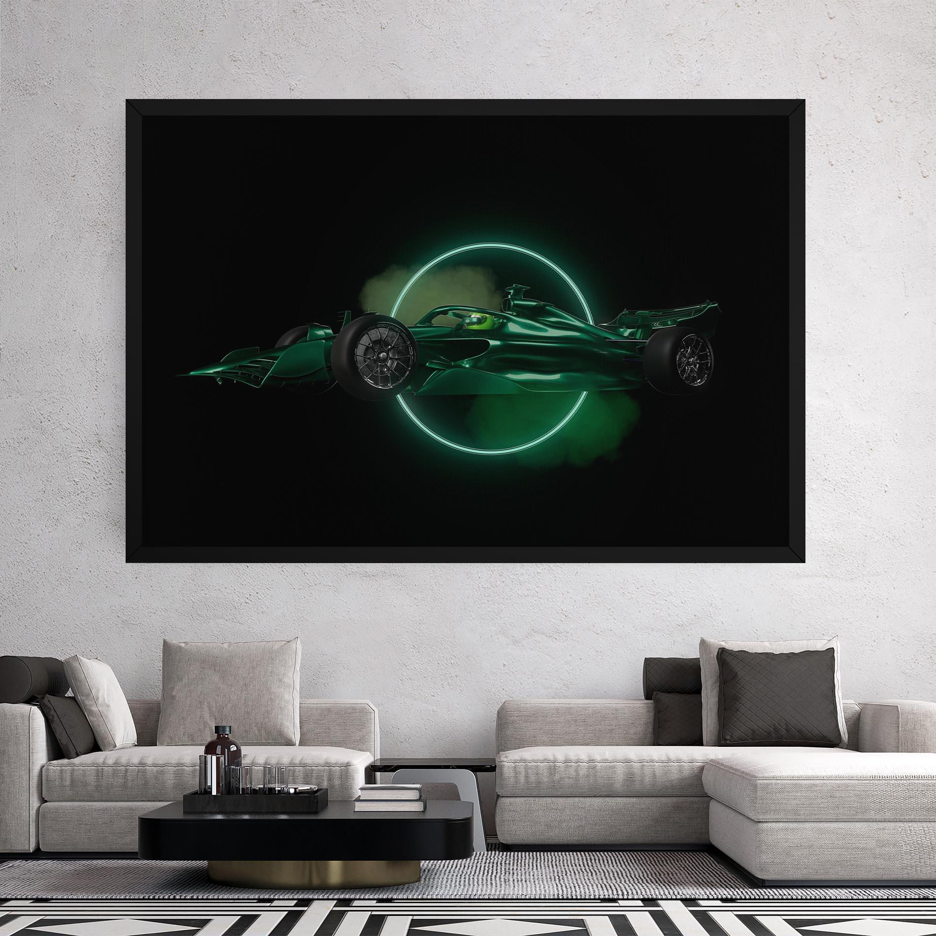 Leinwandbild Green Racing Car mockup 2