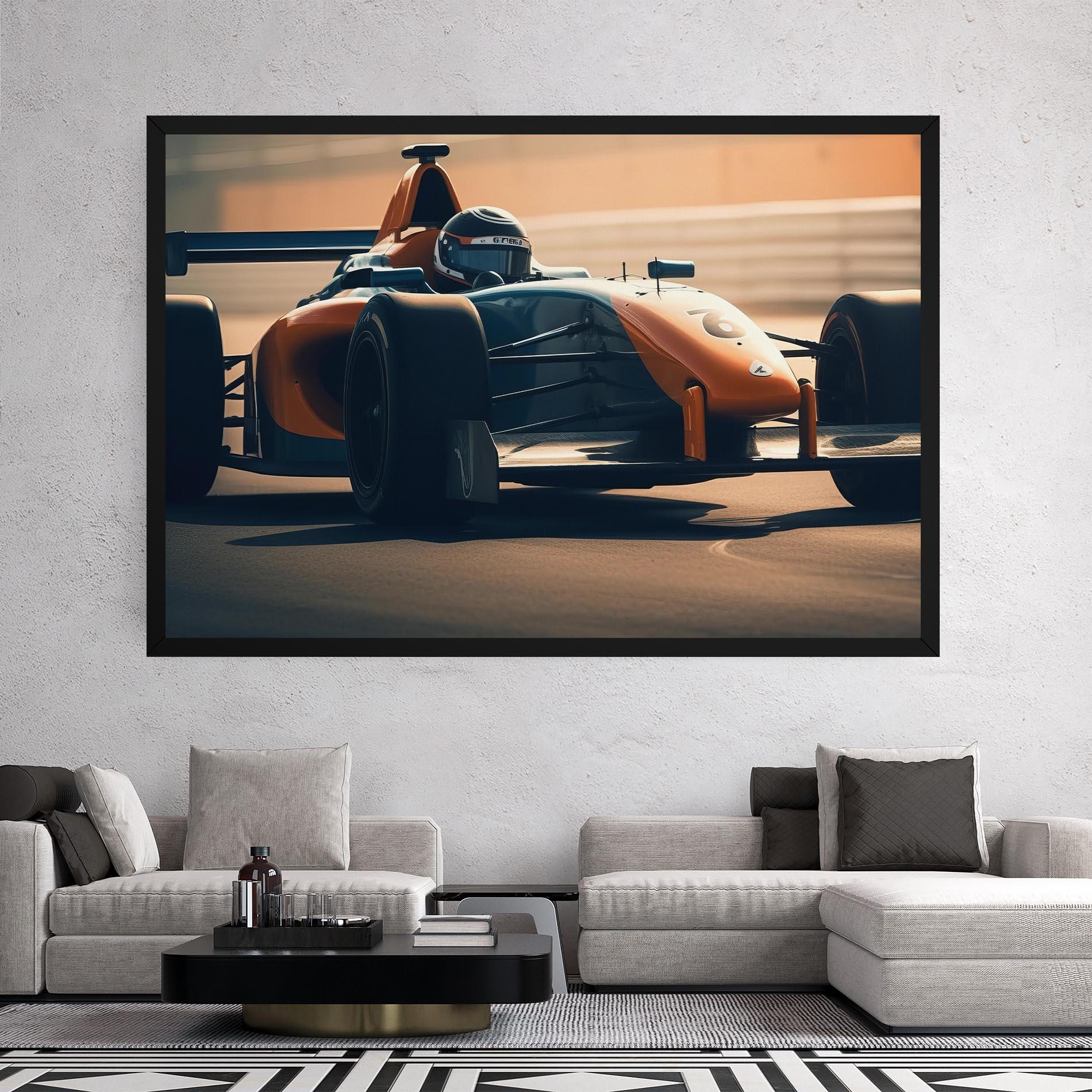 Leinwandbild Orange Black F1 mockup 2