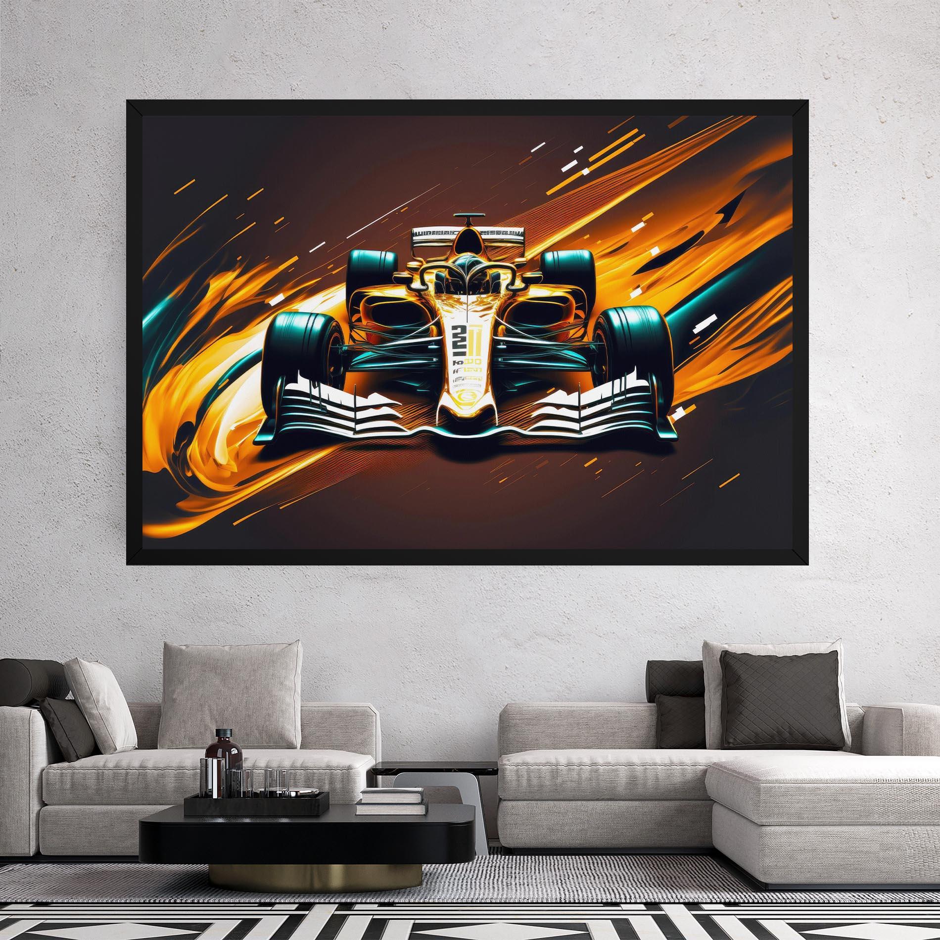 Leinwandbild Orange Racing Car mockup 2