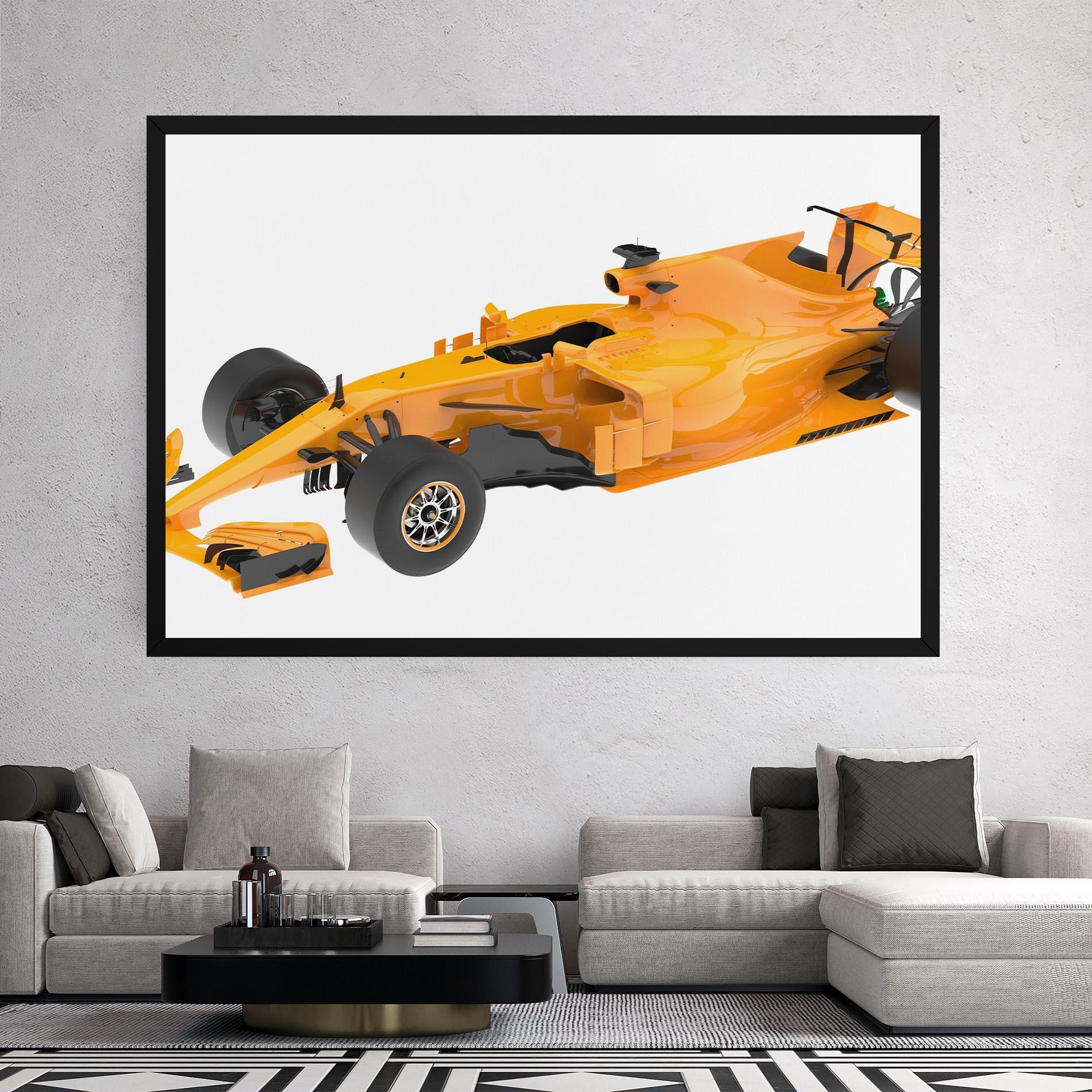 Leinwandbild Yellow F1 Toy mockup 2