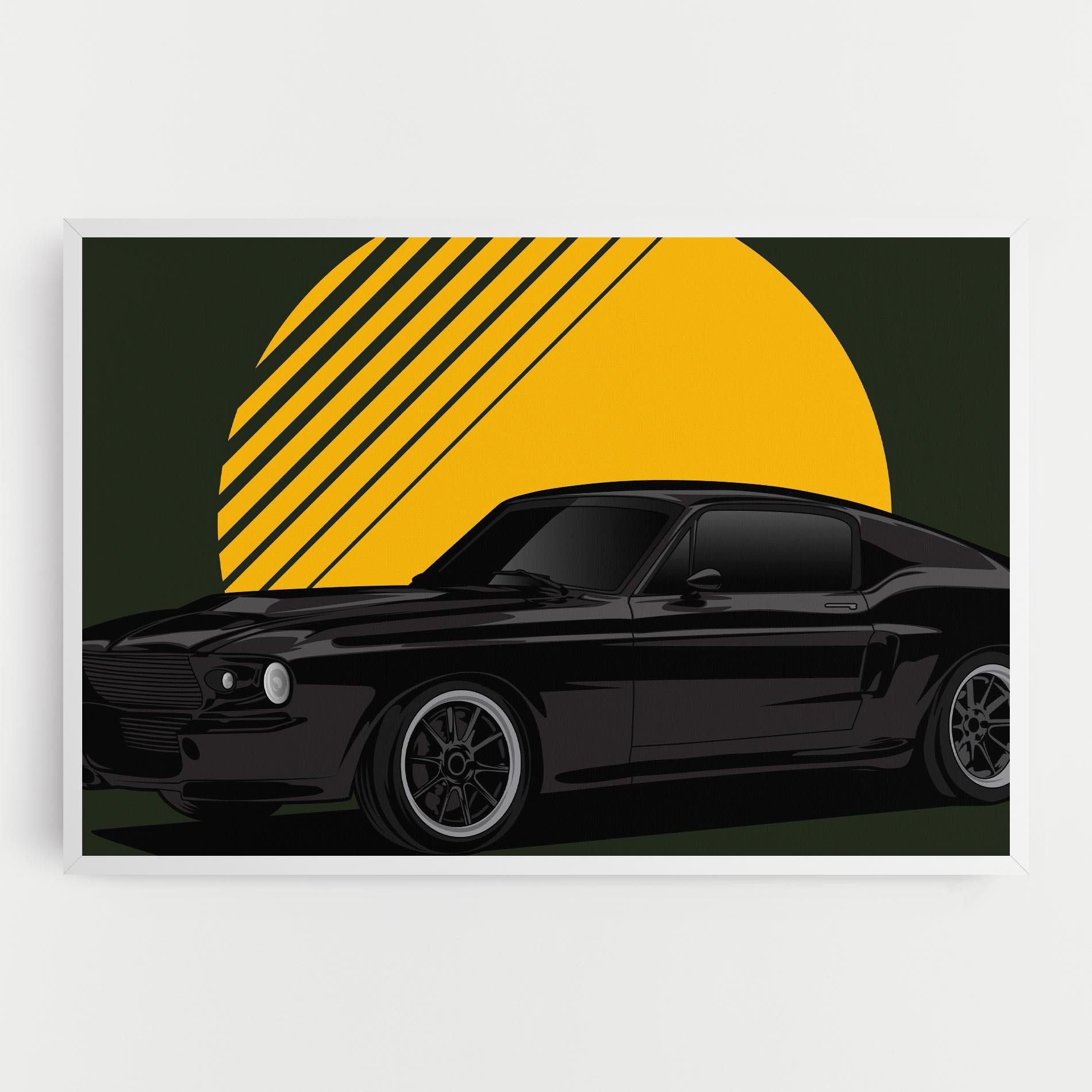 Leinwandbild Black Car Sun mockup 0