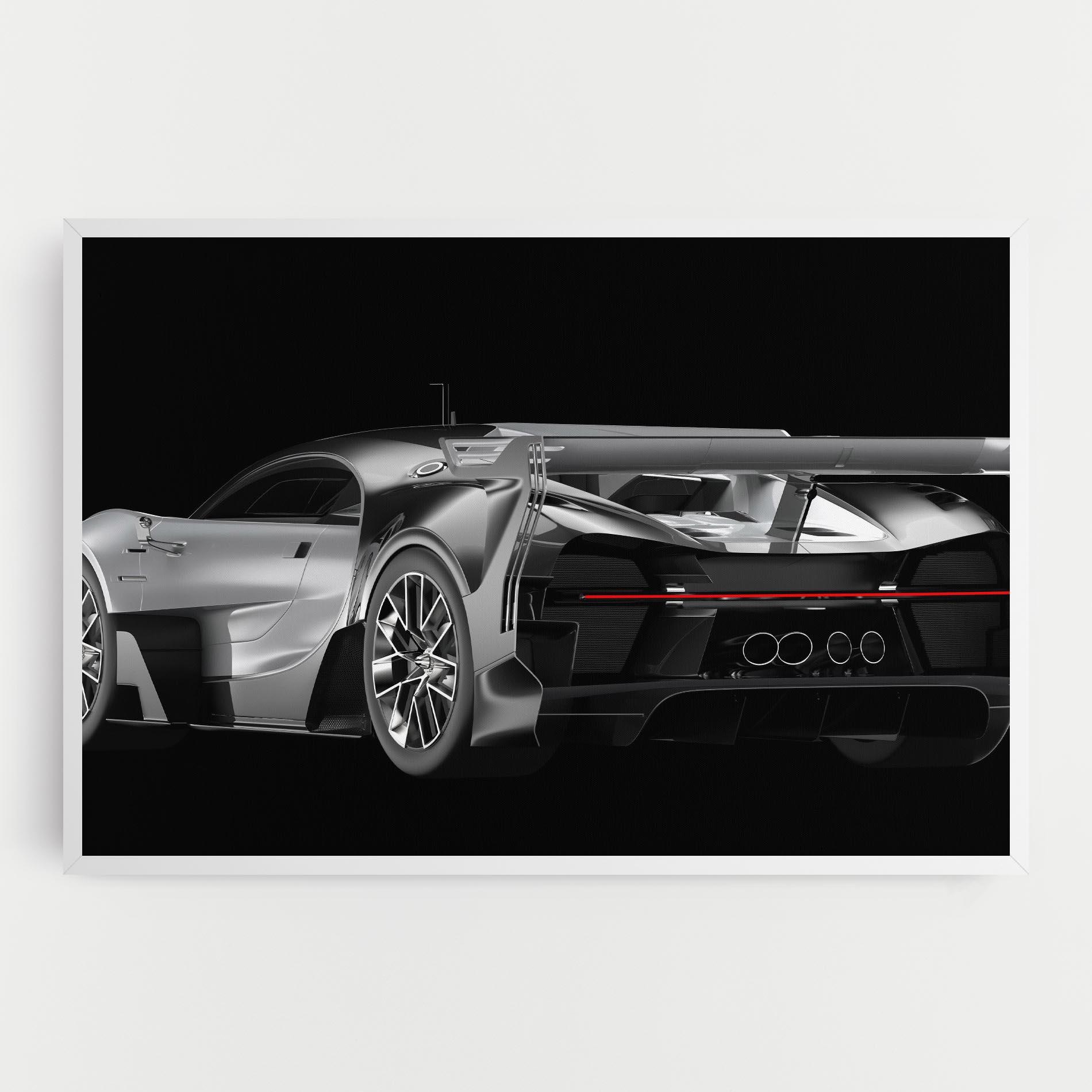 Leinwandbild Black Rear Hypercar mockup 0