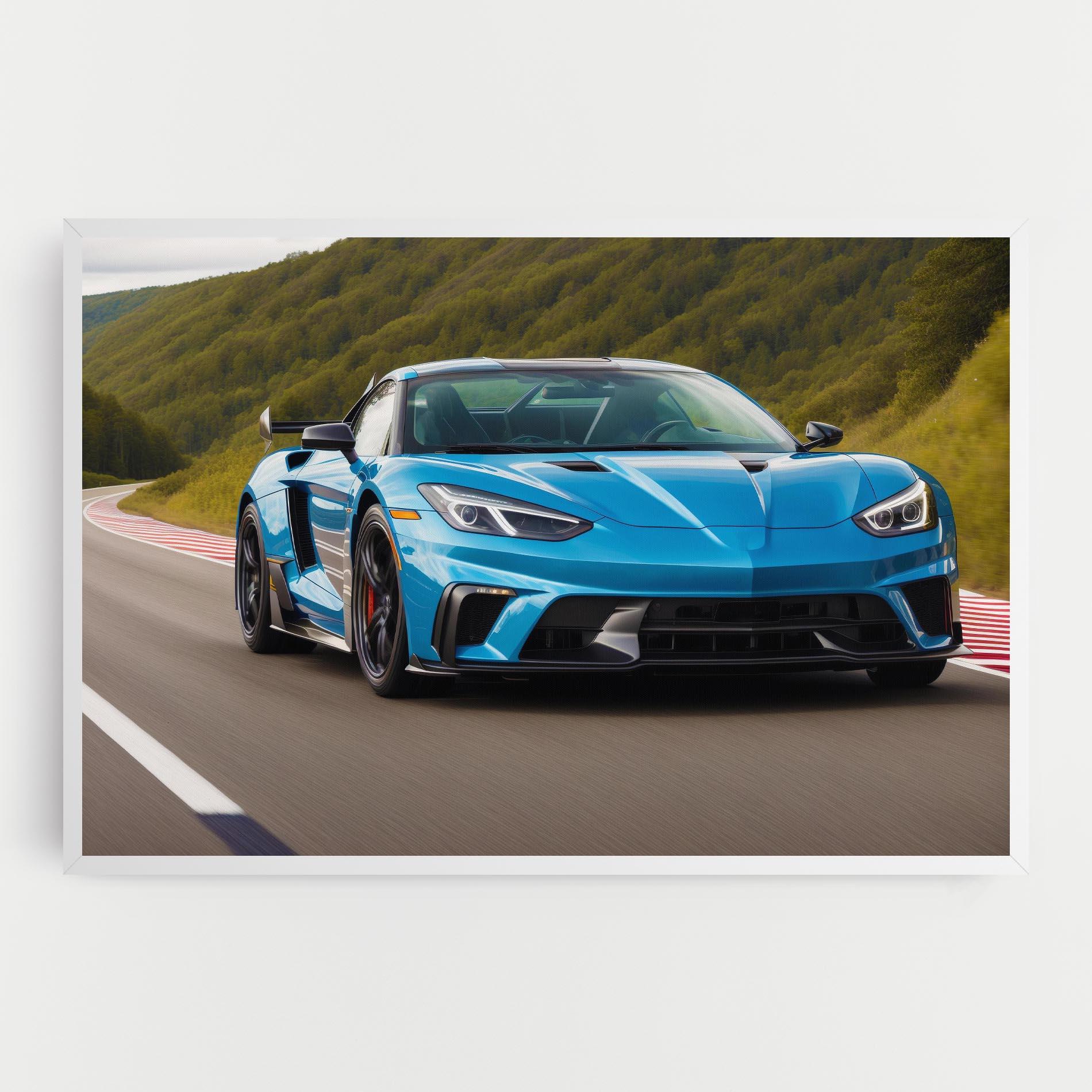 Leinwandbild Blue Sport Car mockup 0