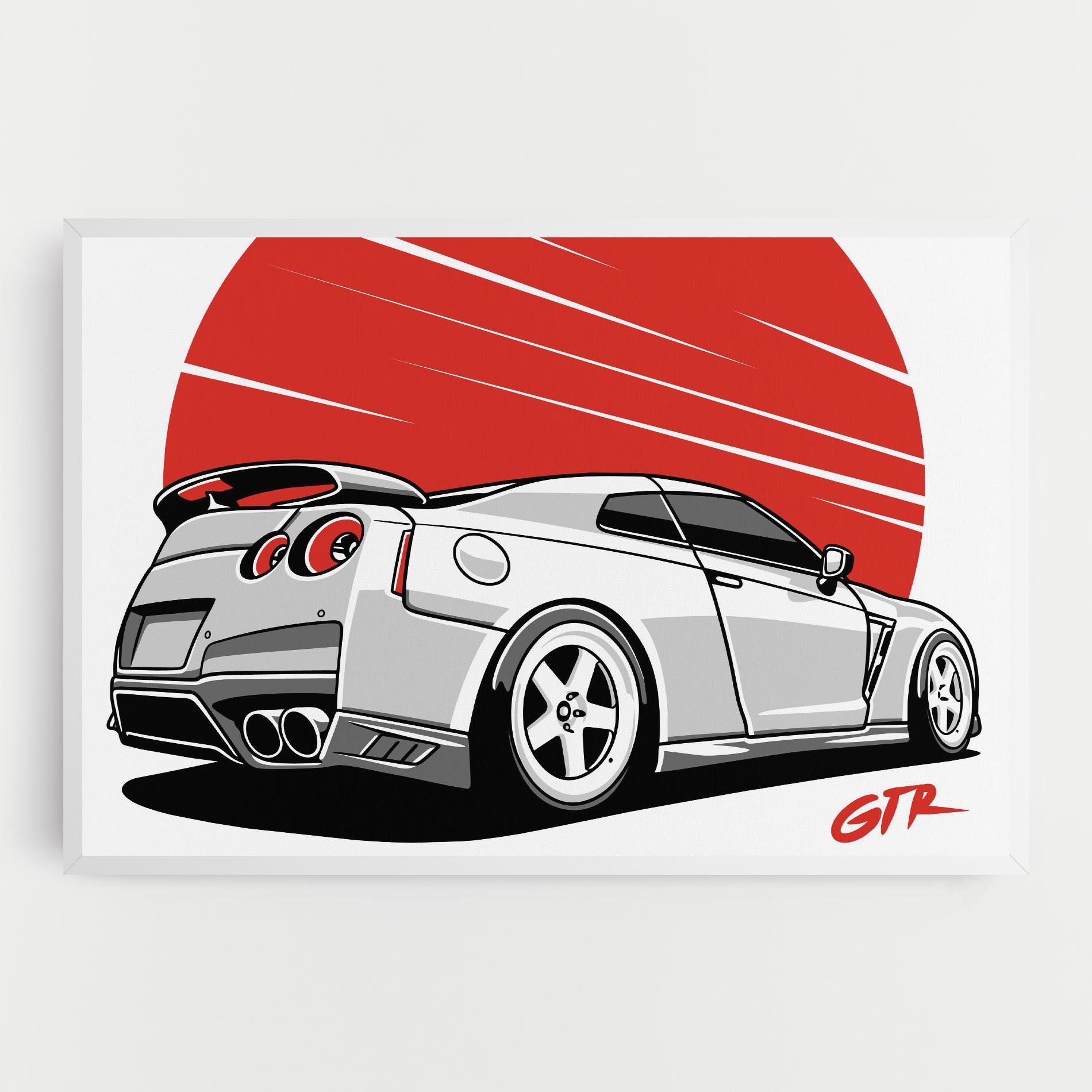 Leinwandbild Grey Gtr Car mockup 0