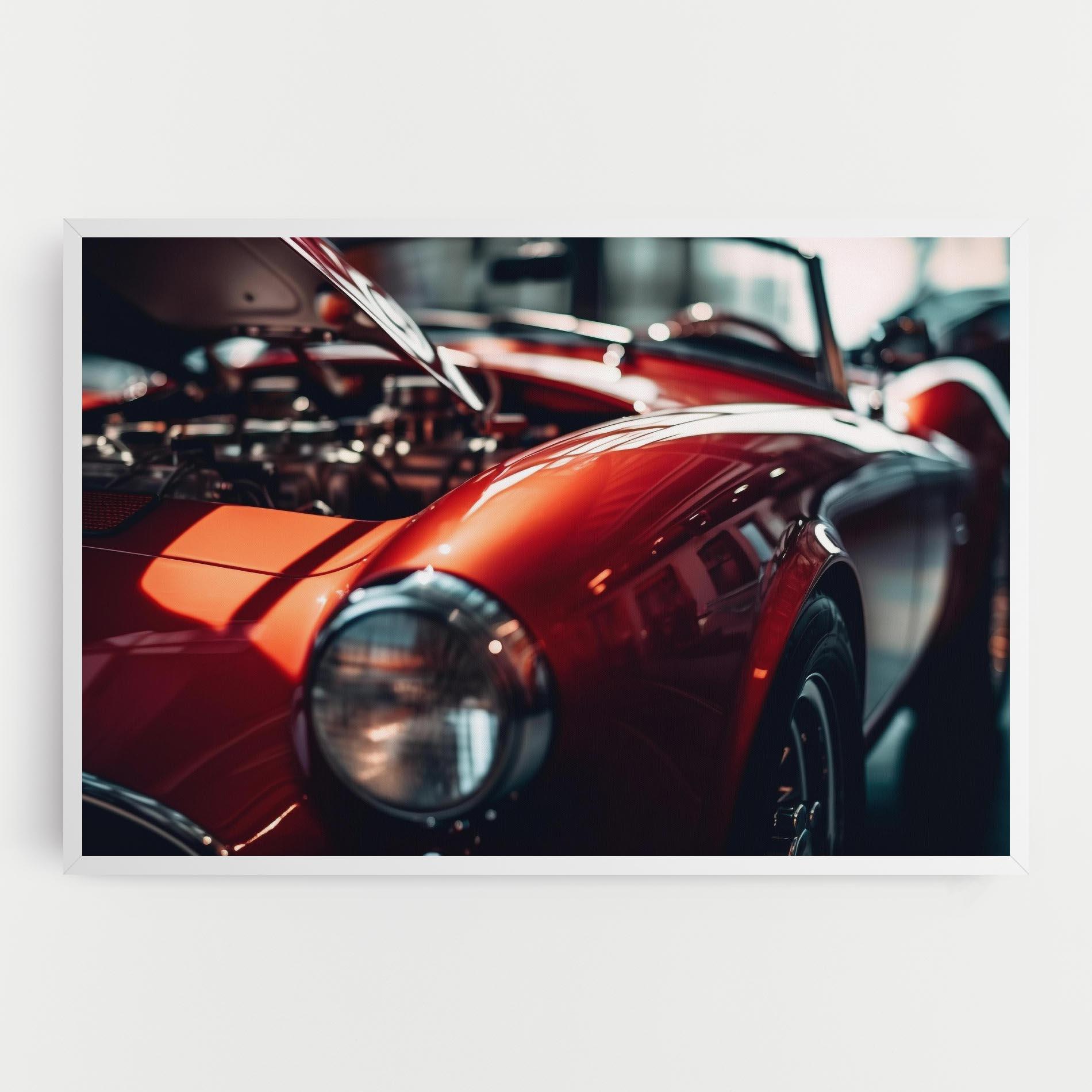 Leinwandbild Old Vintage Red Car mockup 0