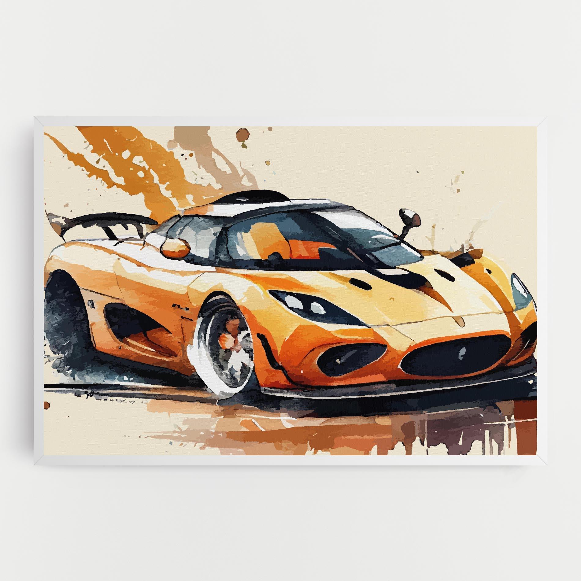 Leinwandbild Orange Paint Car mockup 0