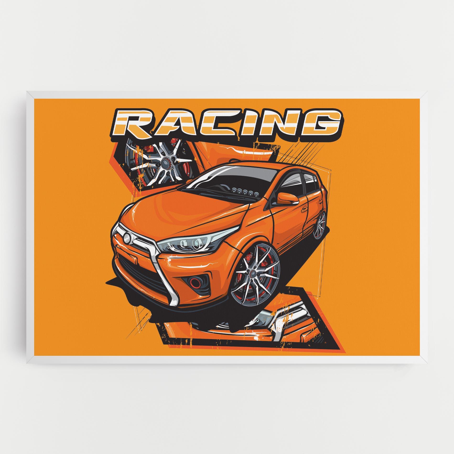 Leinwandbild Racing Orange Car mockup 0