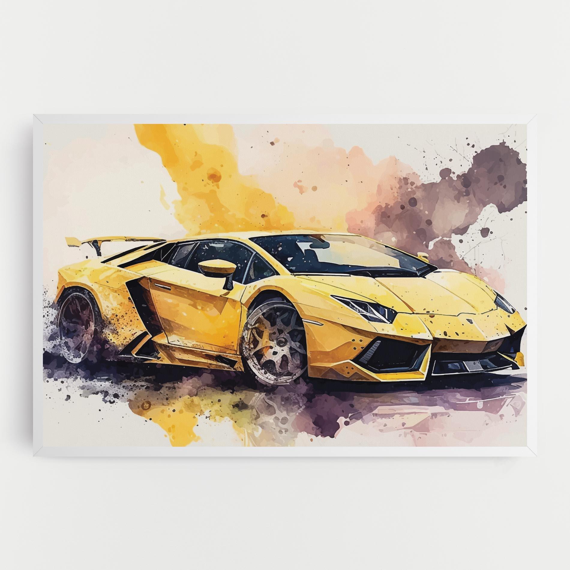Leinwandbild Watercolor Sport Car mockup 0