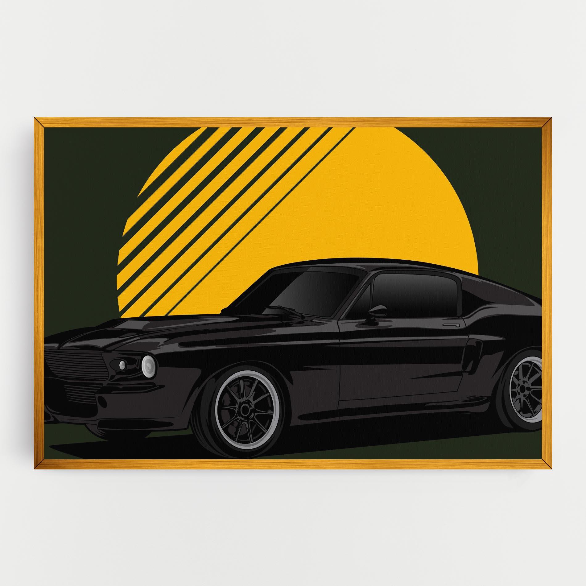 Leinwandbild Black Car Sun mockup 0