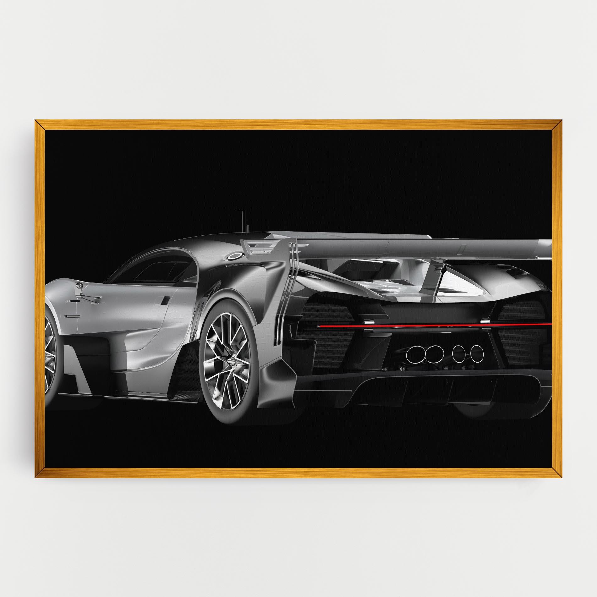 Leinwandbild Black Rear Hypercar mockup 0