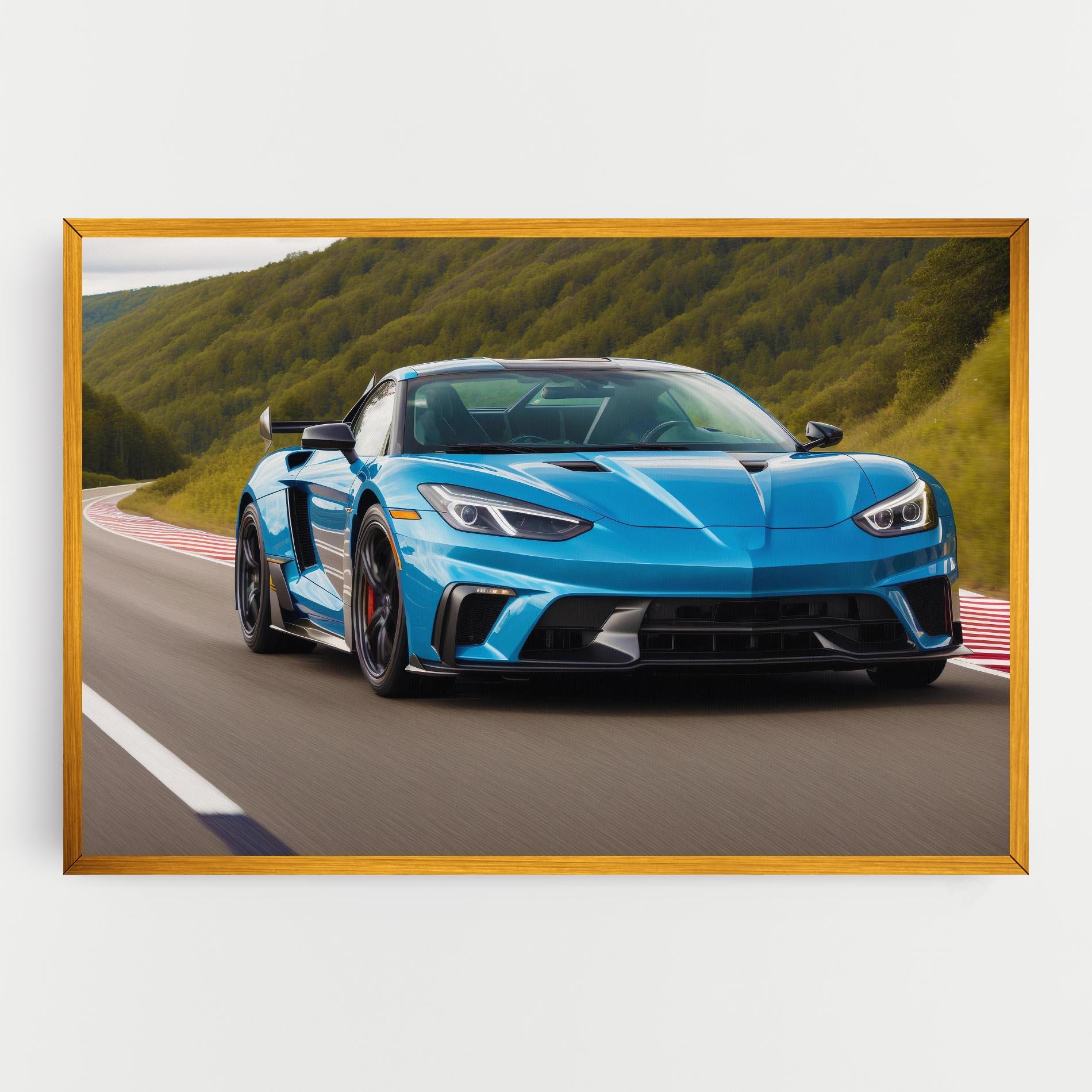 Leinwandbild Blue Sport Car mockup 0