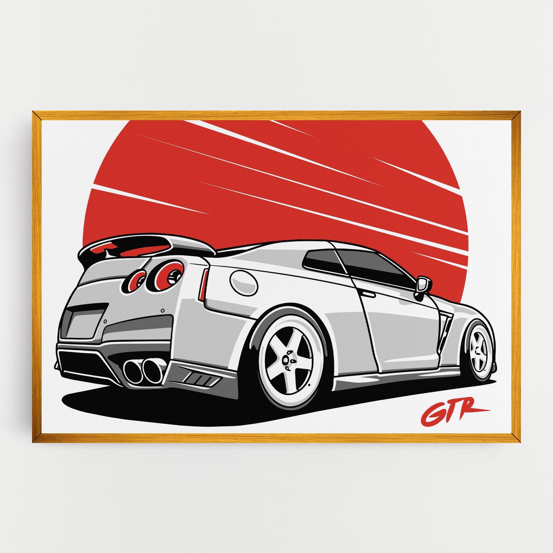 Leinwandbild Grey Gtr Car mockup 0