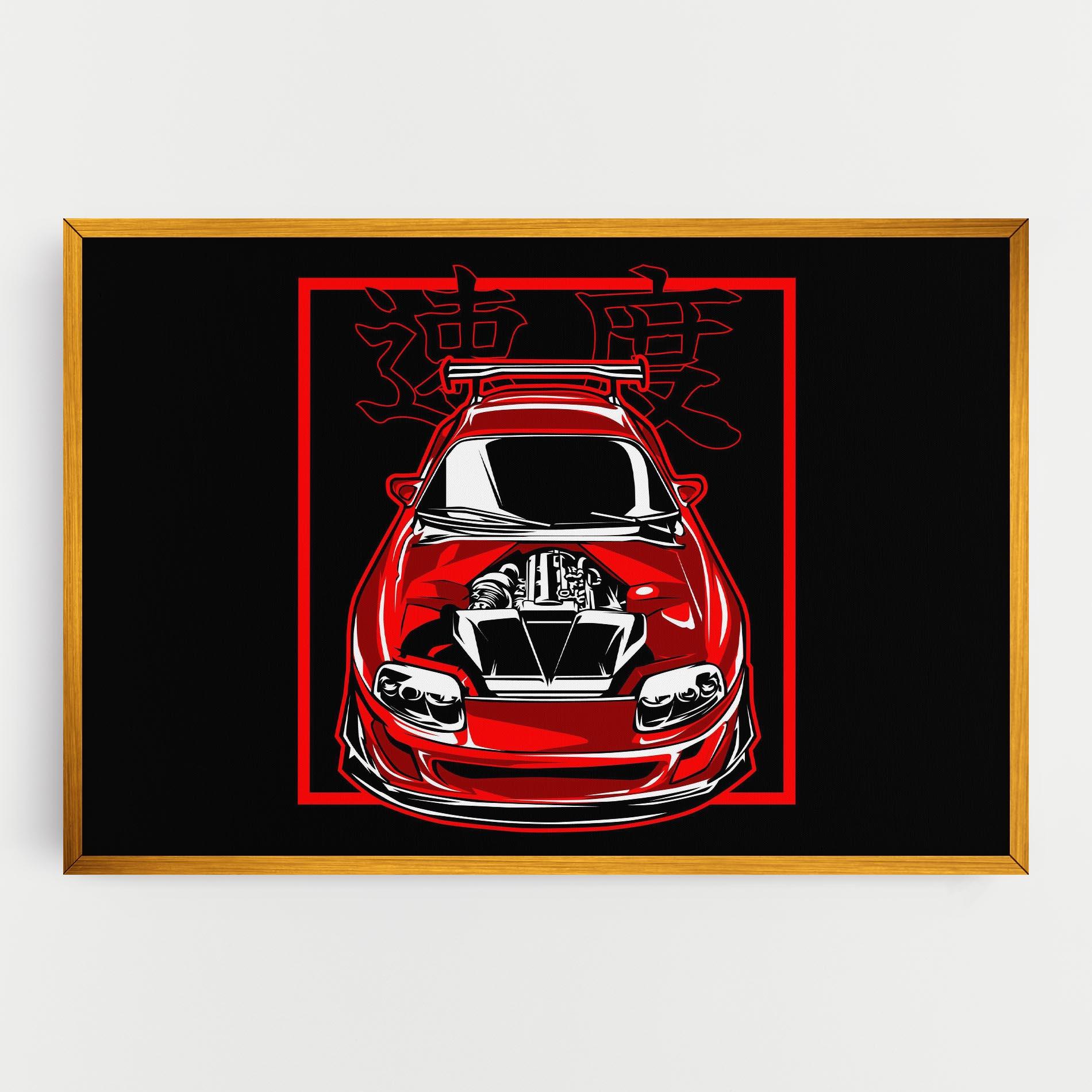 Leinwandbild Japanese Red Car mockup 0