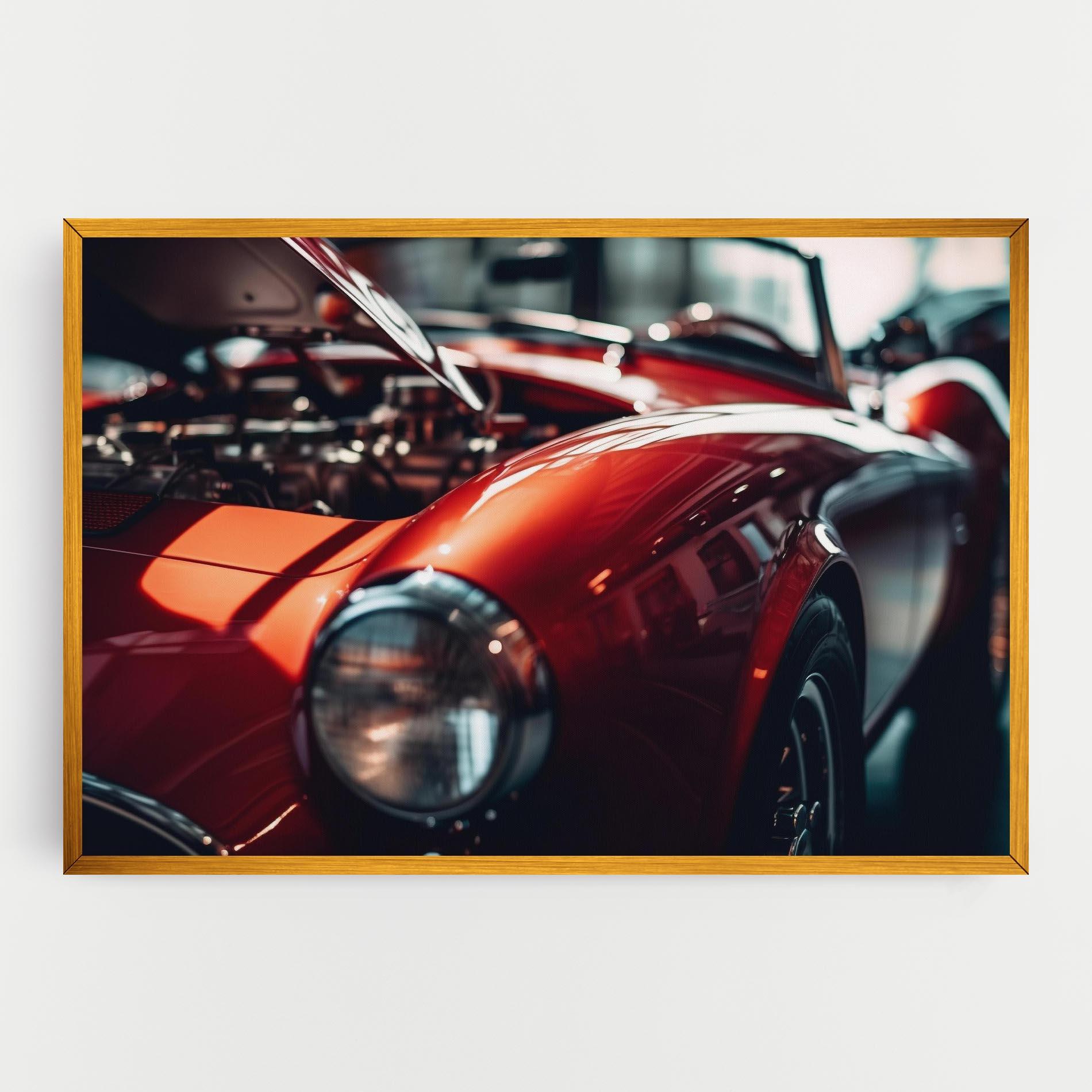 Leinwandbild Old Vintage Red Car mockup 0