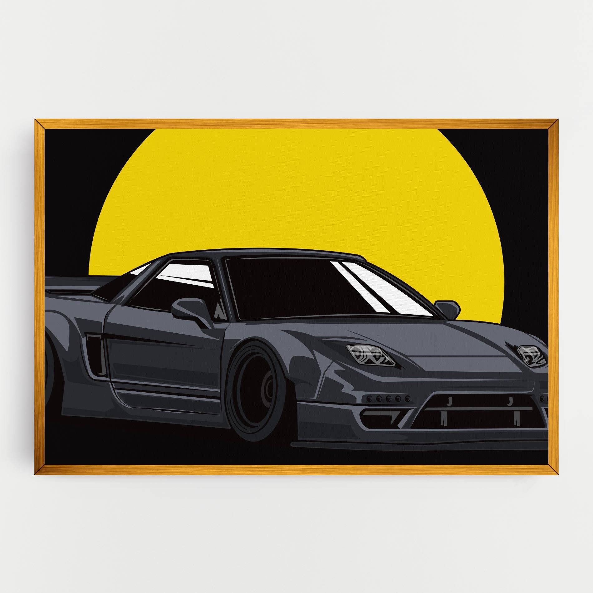Leinwandbild Yellow Sun Car mockup 0