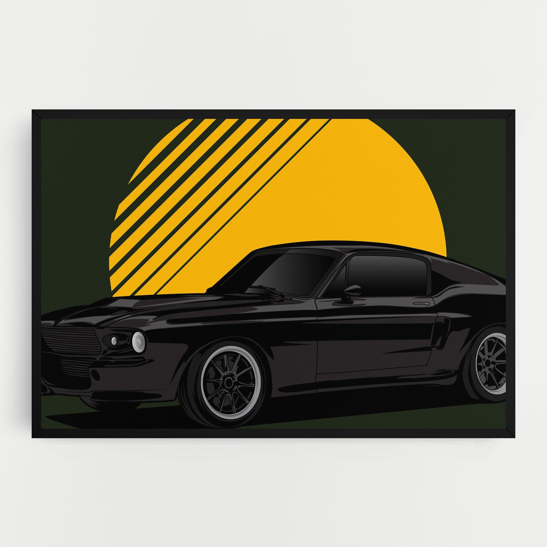 Leinwandbild Black Car Sun mockup 0