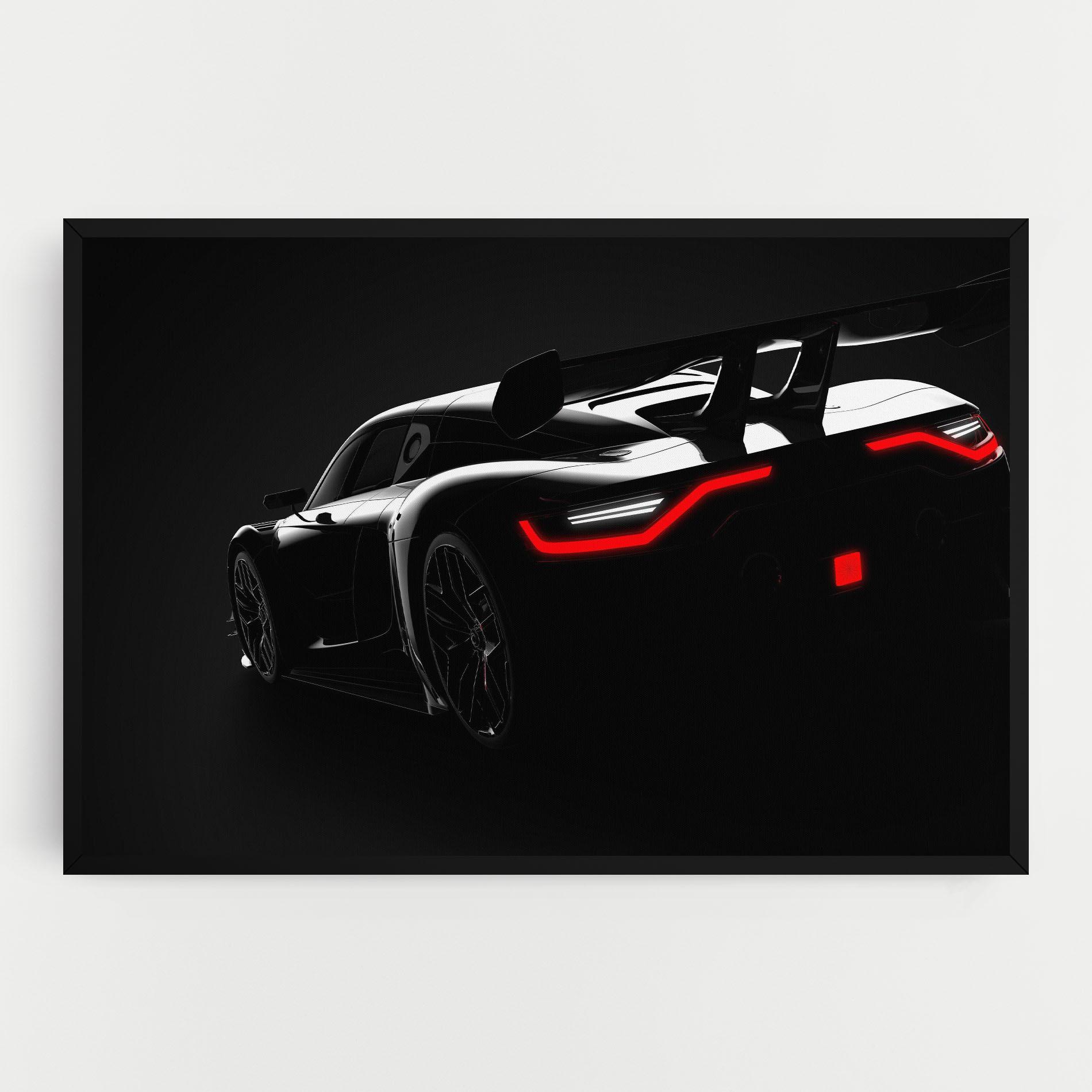 Leinwandbild Black Hypercar Car mockup 0