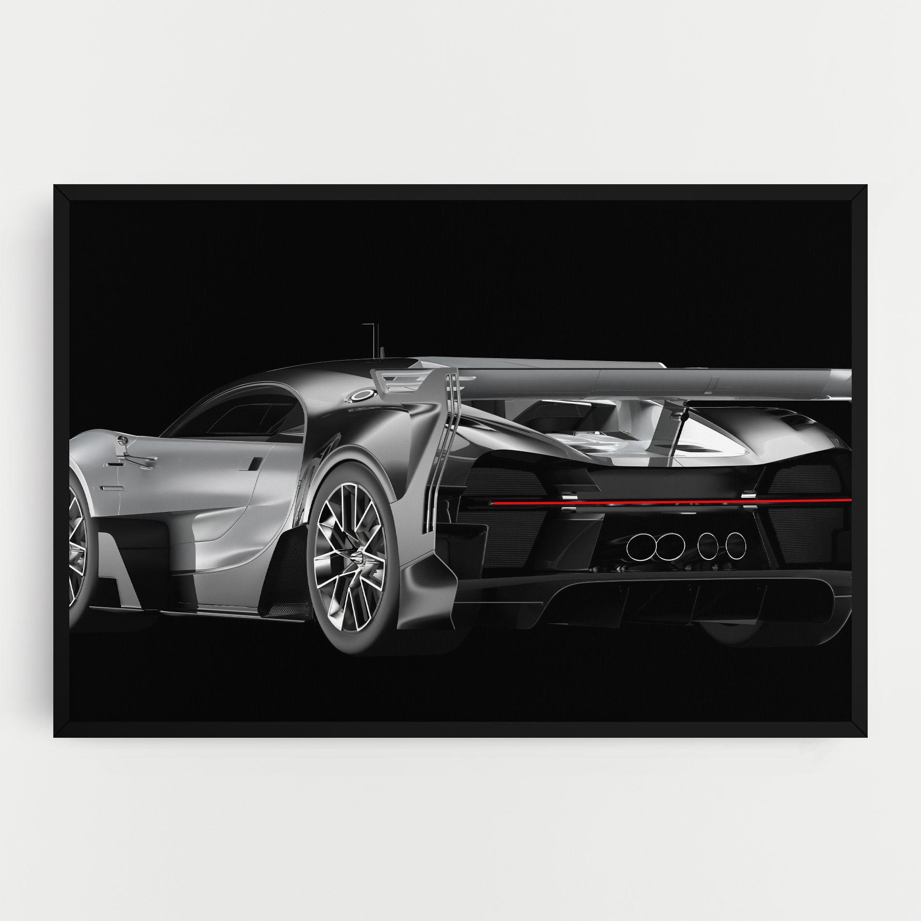 Leinwandbild Black Rear Hypercar mockup 0