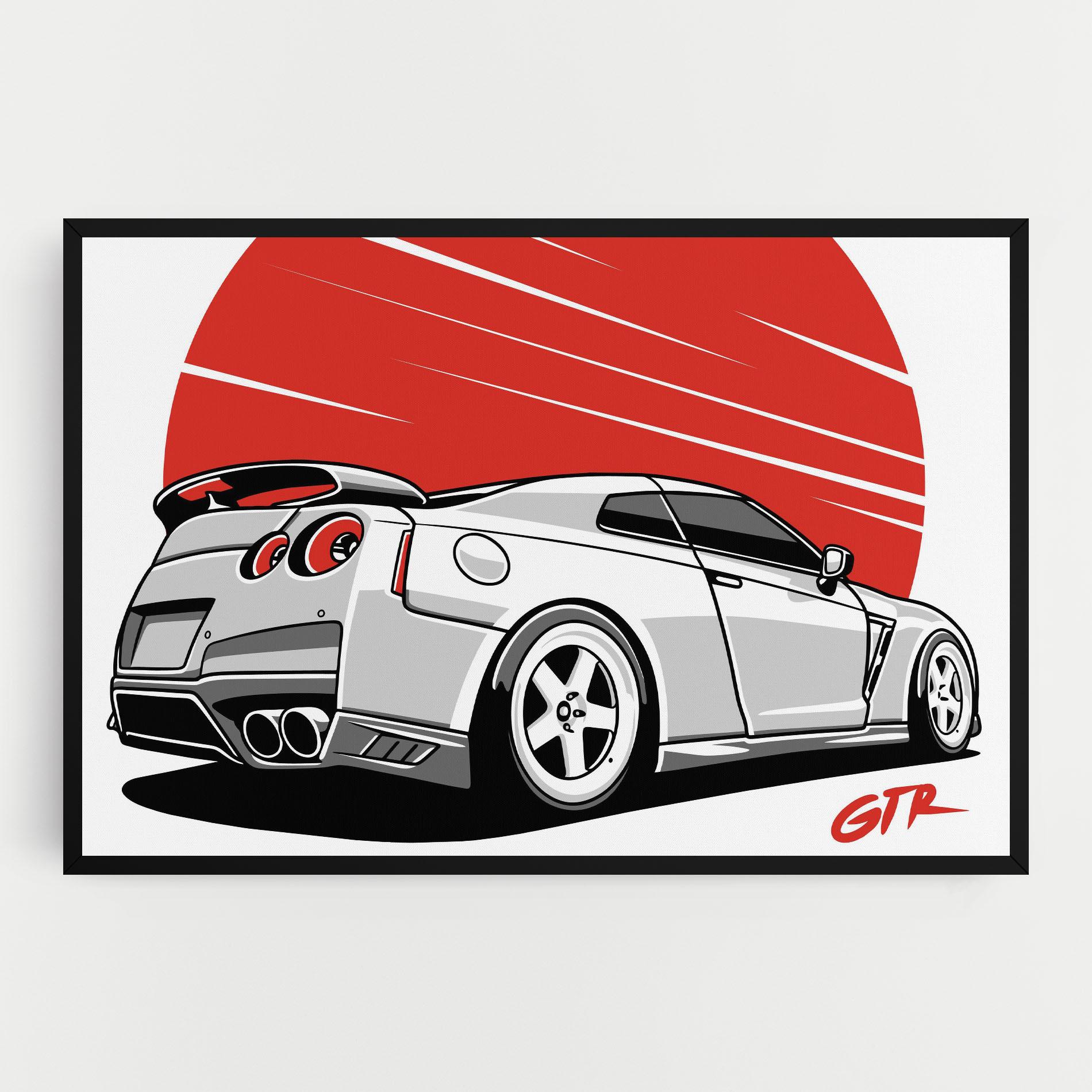 Leinwandbild Grey Gtr Car mockup 0