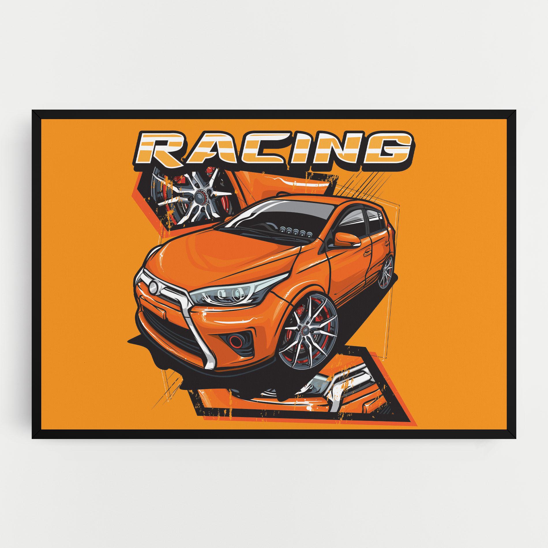 Leinwandbild Racing Orange Car mockup 0