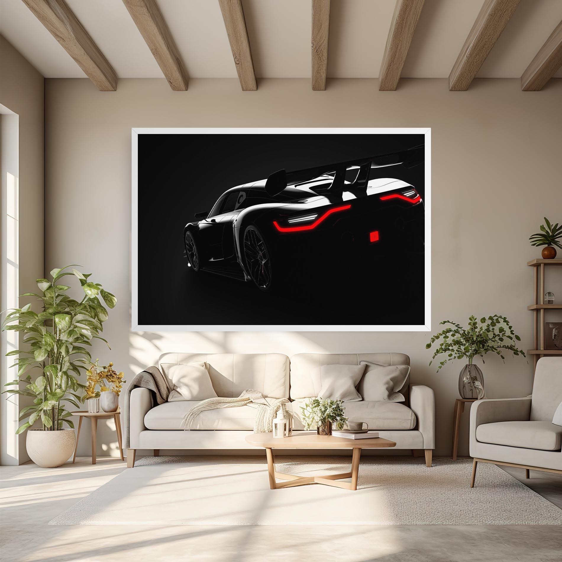 Leinwandbild Black Hypercar Car mockup 6