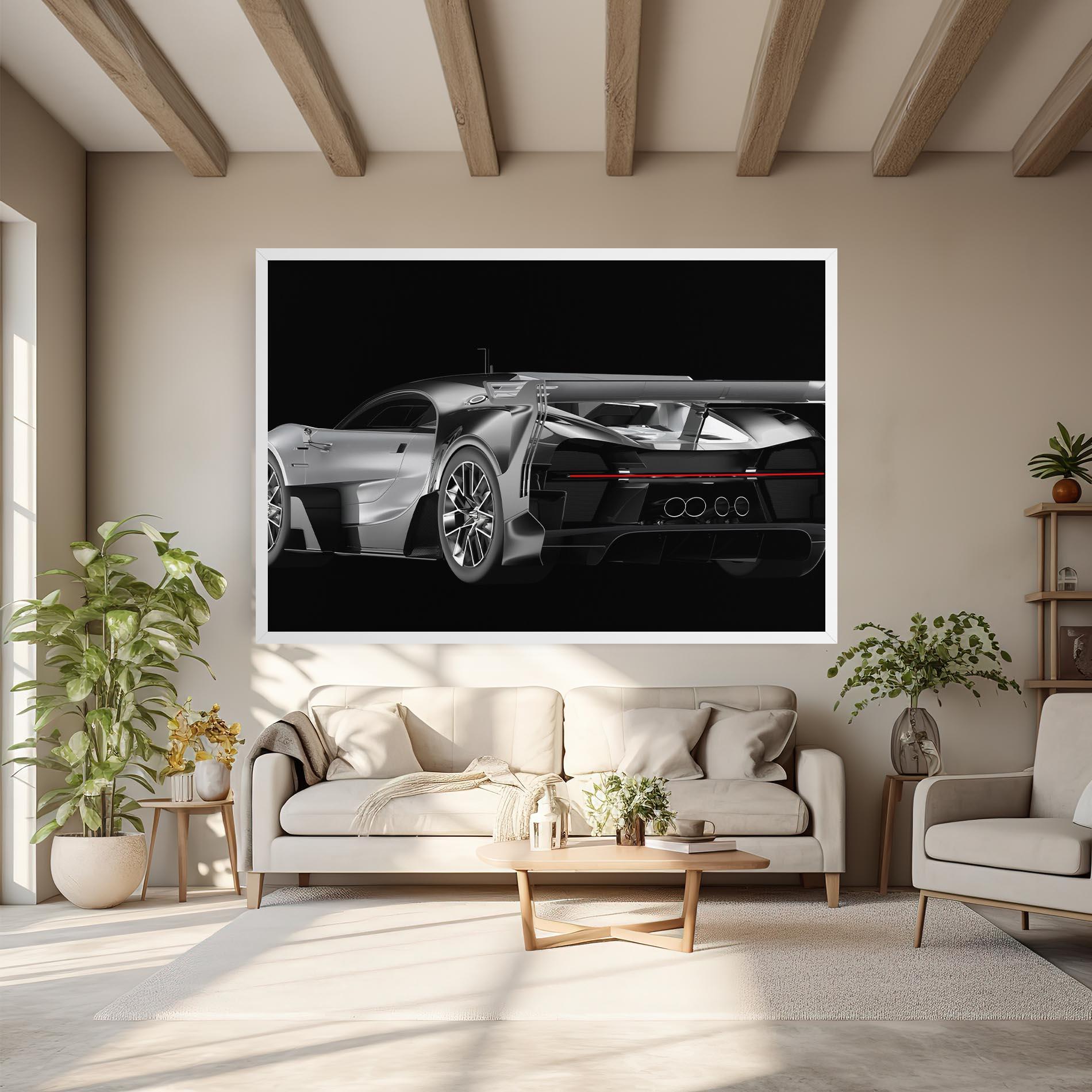 Leinwandbild Black Rear Hypercar mockup 6