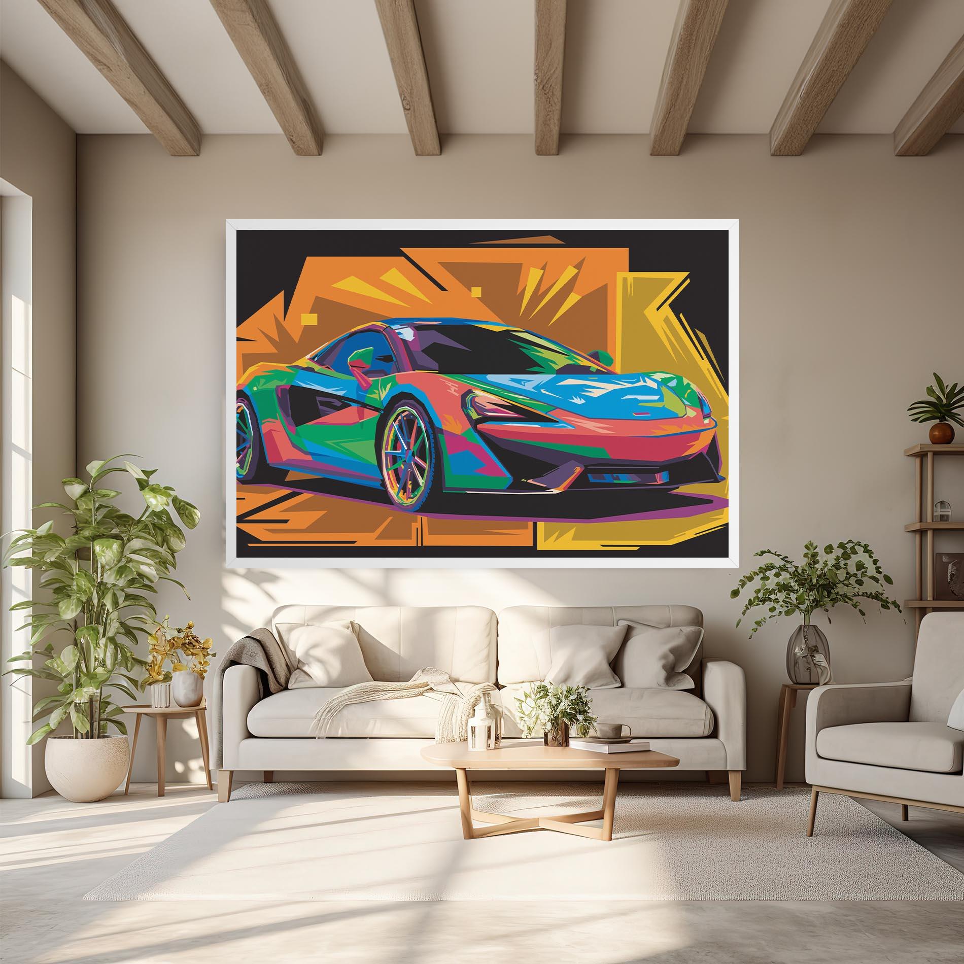 Leinwandbild Colorful Sport Car mockup 6