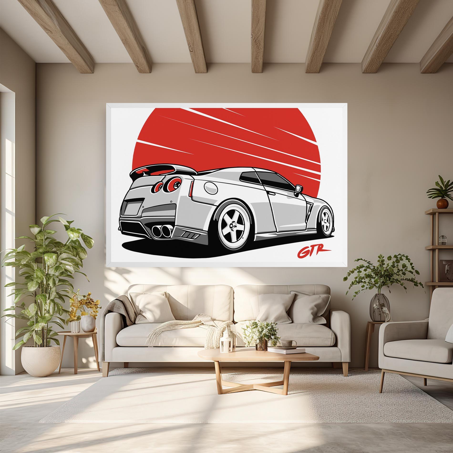 Leinwandbild Grey Gtr Car mockup 6