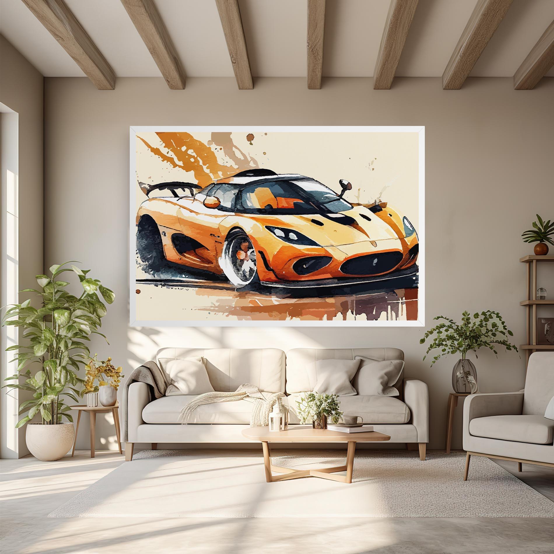 Leinwandbild Orange Paint Car mockup 6