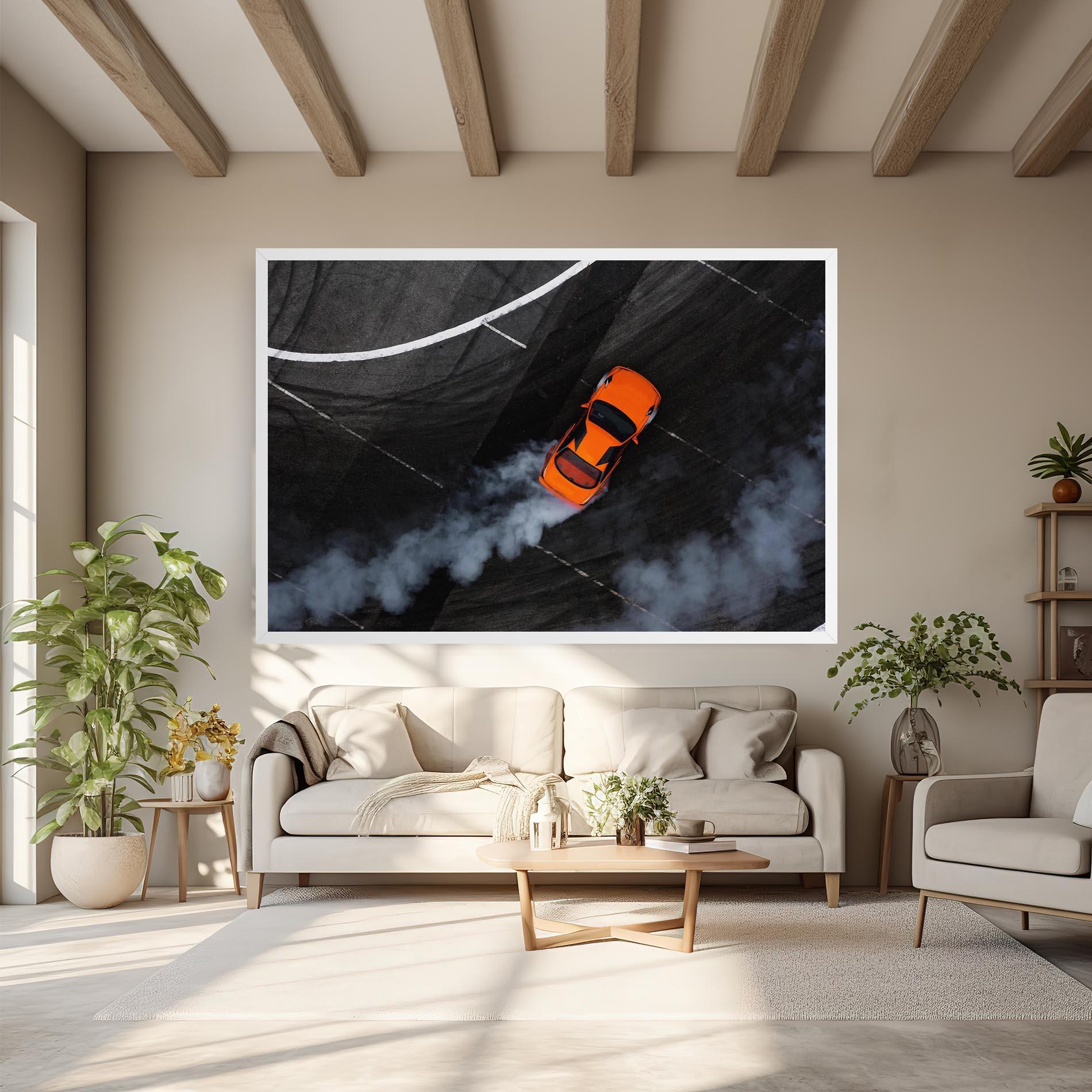 Leinwandbild Orange Proche Drifting mockup 6