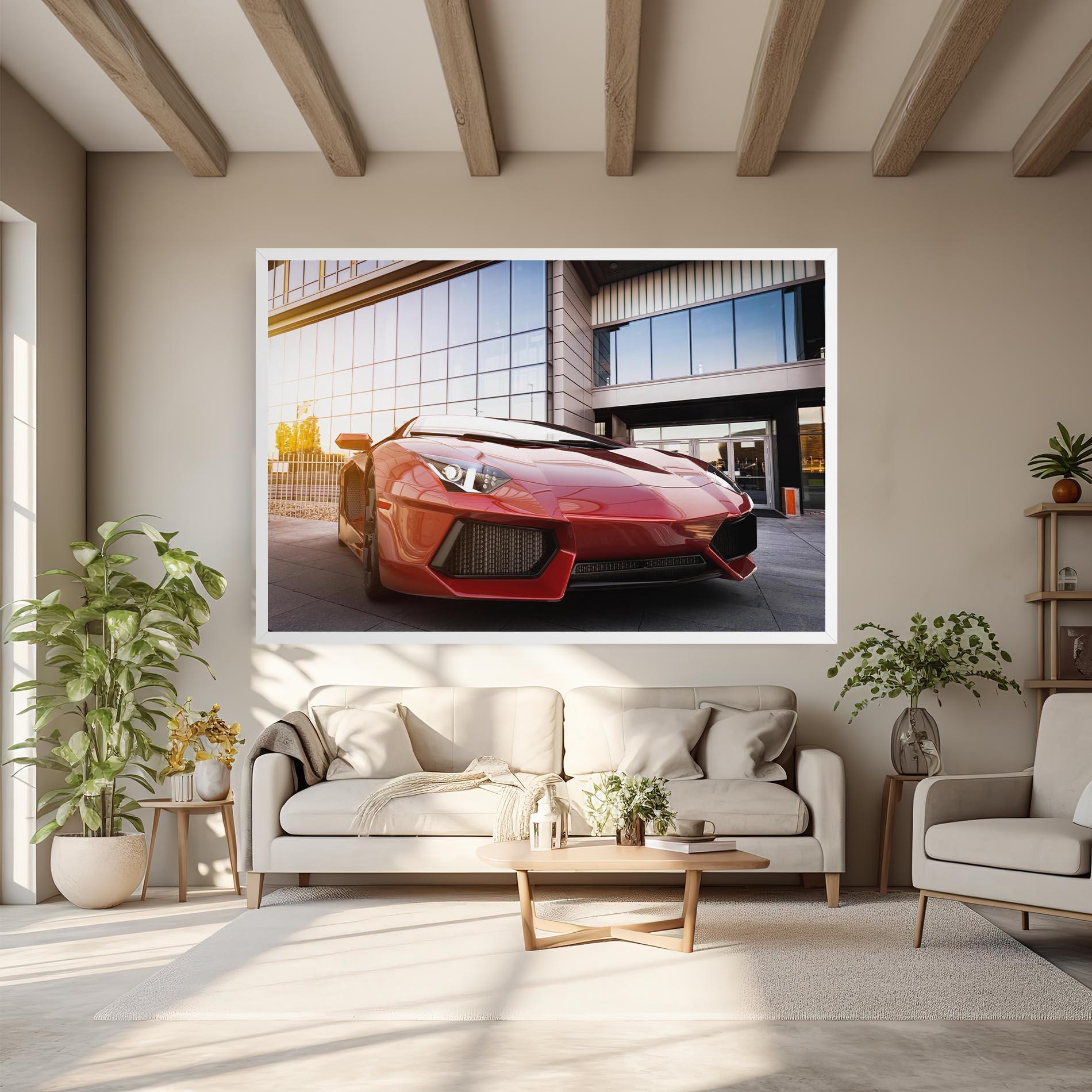 Leinwandbild Red Lambo Outside mockup 6