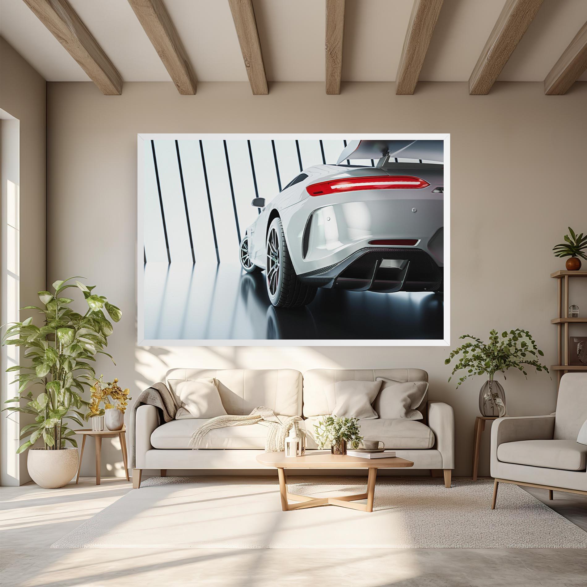 Leinwandbild White Mercedes Amg mockup 6