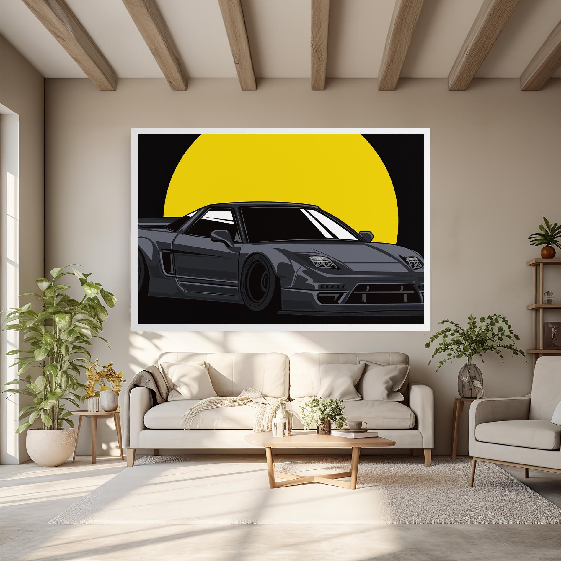 Leinwandbild Yellow Sun Car mockup 6