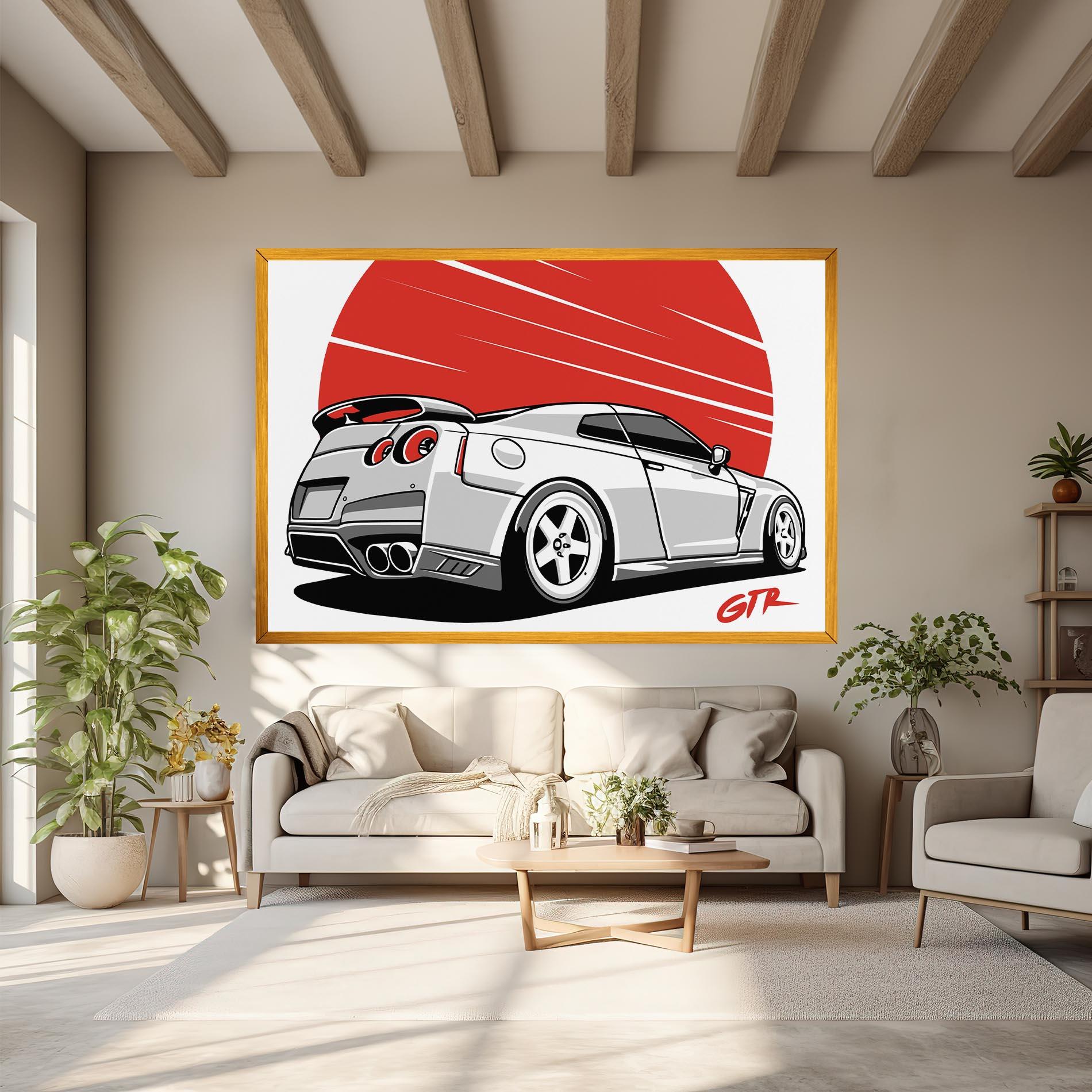 Leinwandbild Grey Gtr Car mockup 6