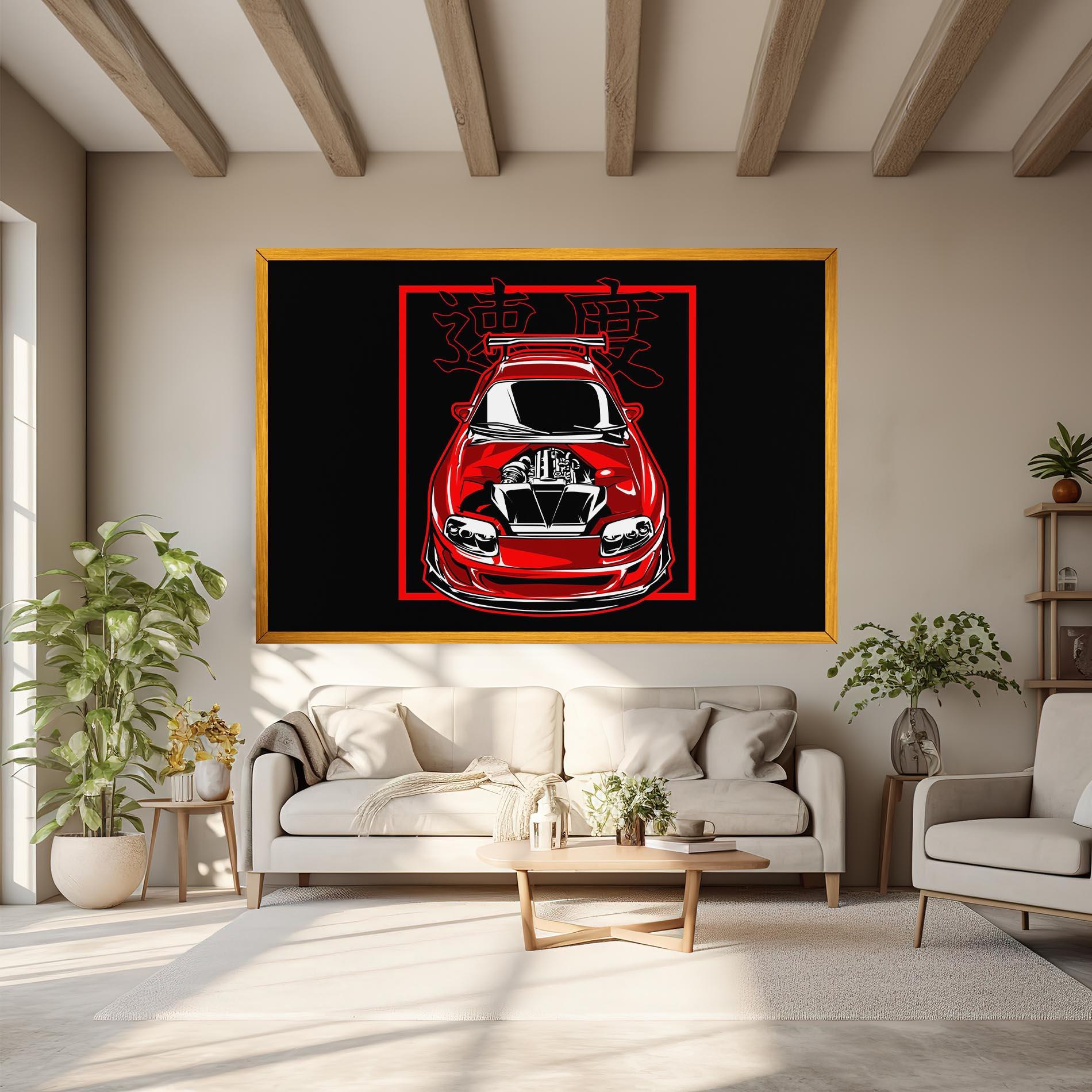 Leinwandbild Japanese Red Car mockup 6