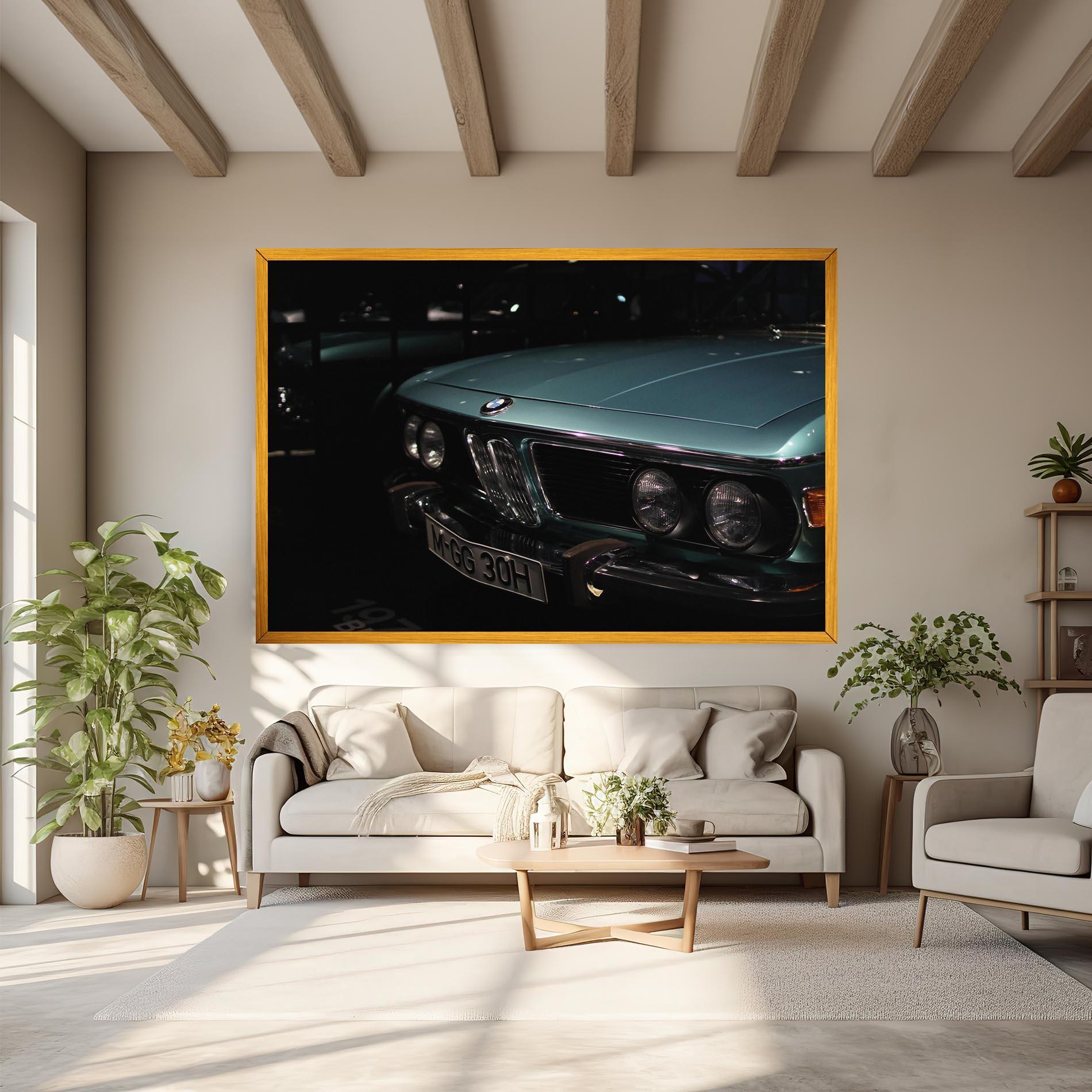 Leinwandbild Old Bmw Headlight mockup 6