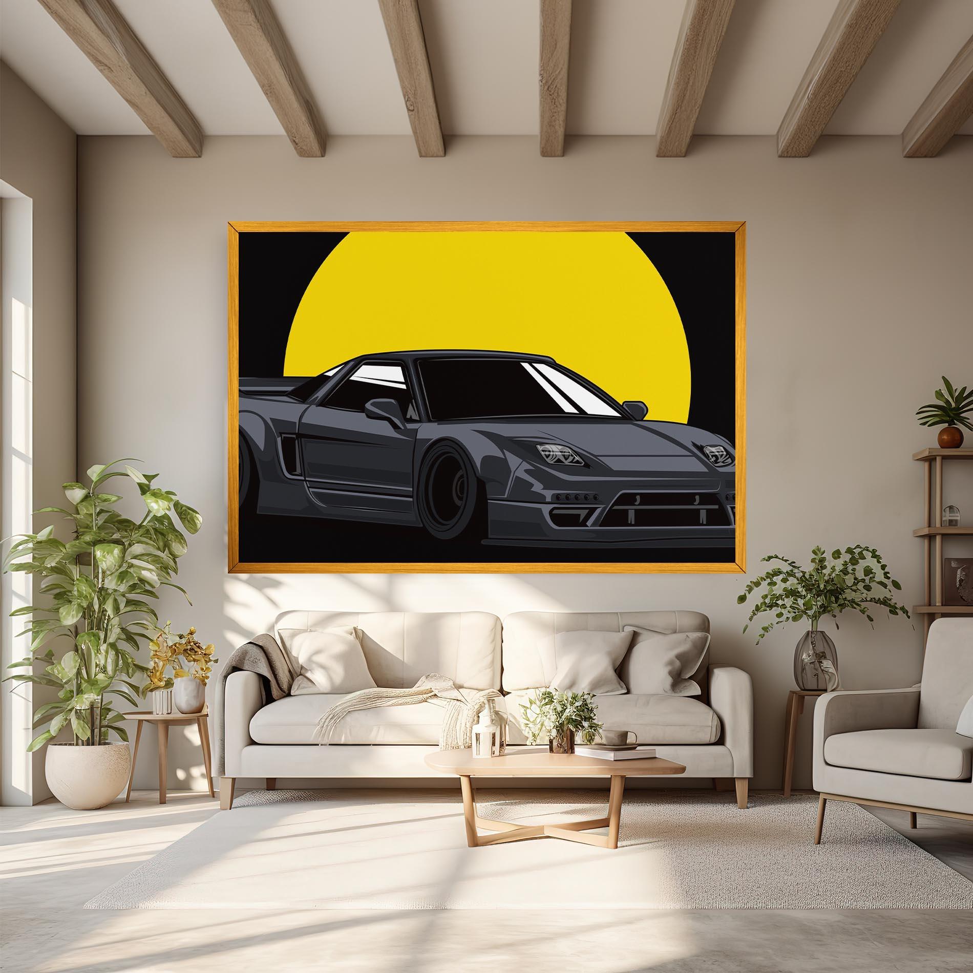 Leinwandbild Yellow Sun Car mockup 6