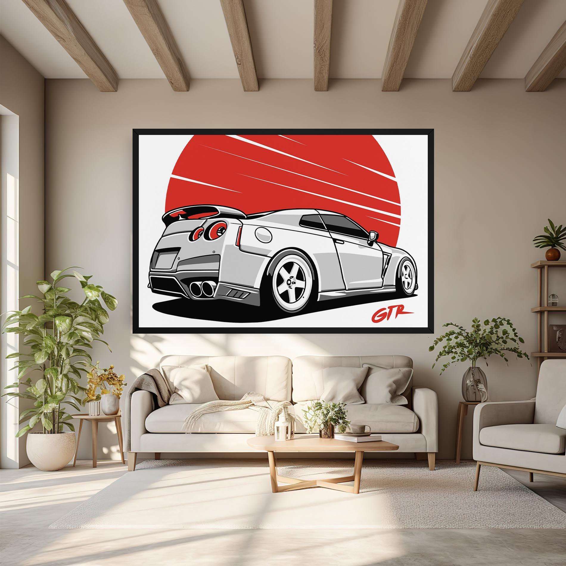 Leinwandbild Grey Gtr Car mockup 6