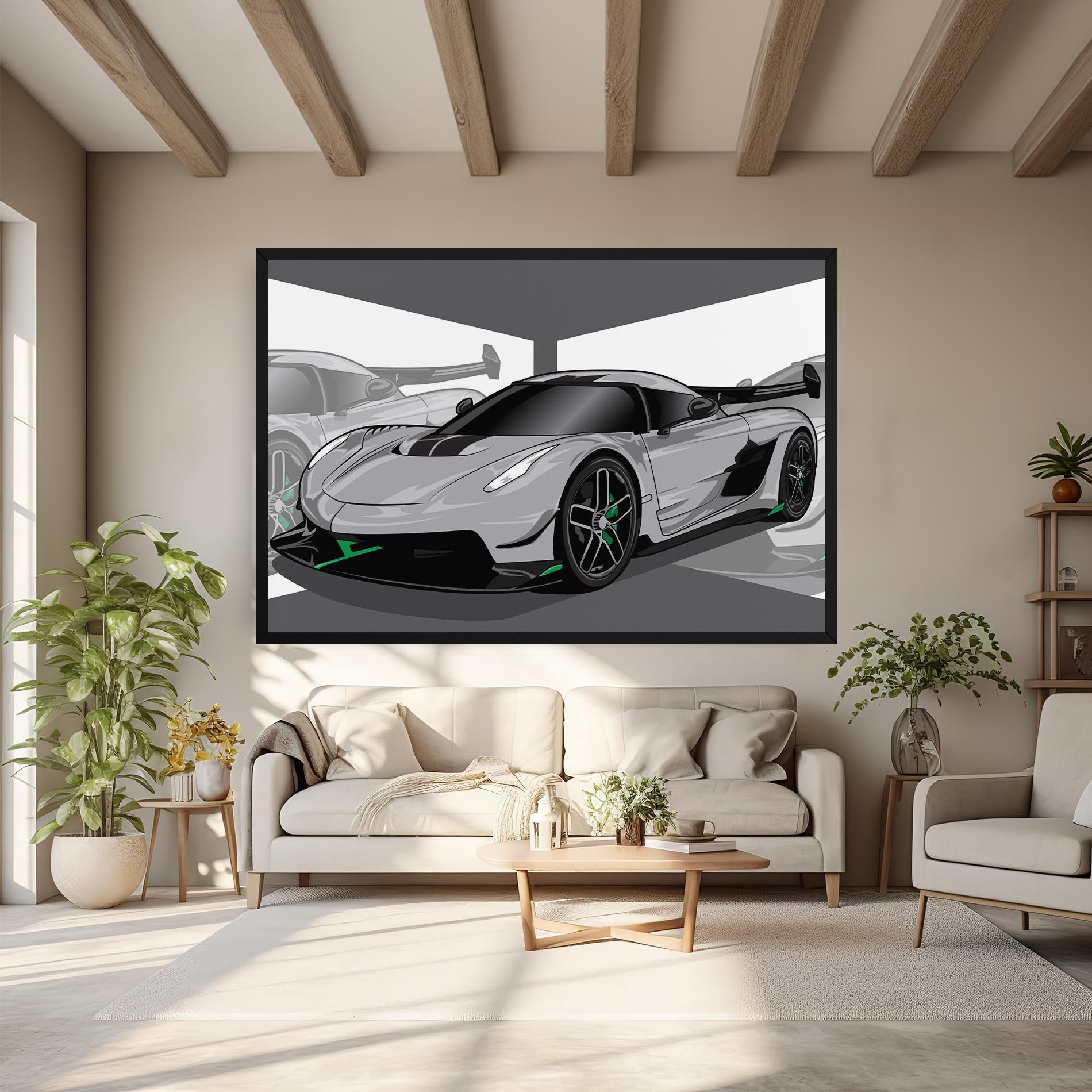 Grey Sport Car mockup 6