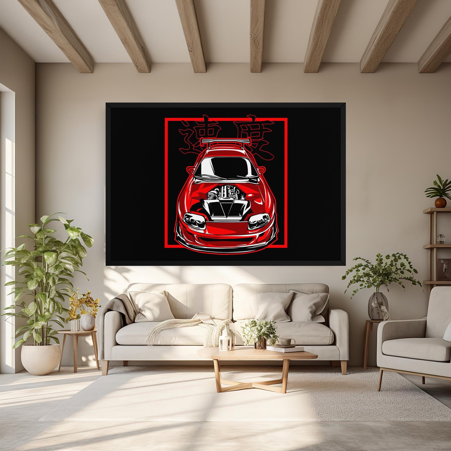 Leinwandbild Japanese Red Car mockup 6