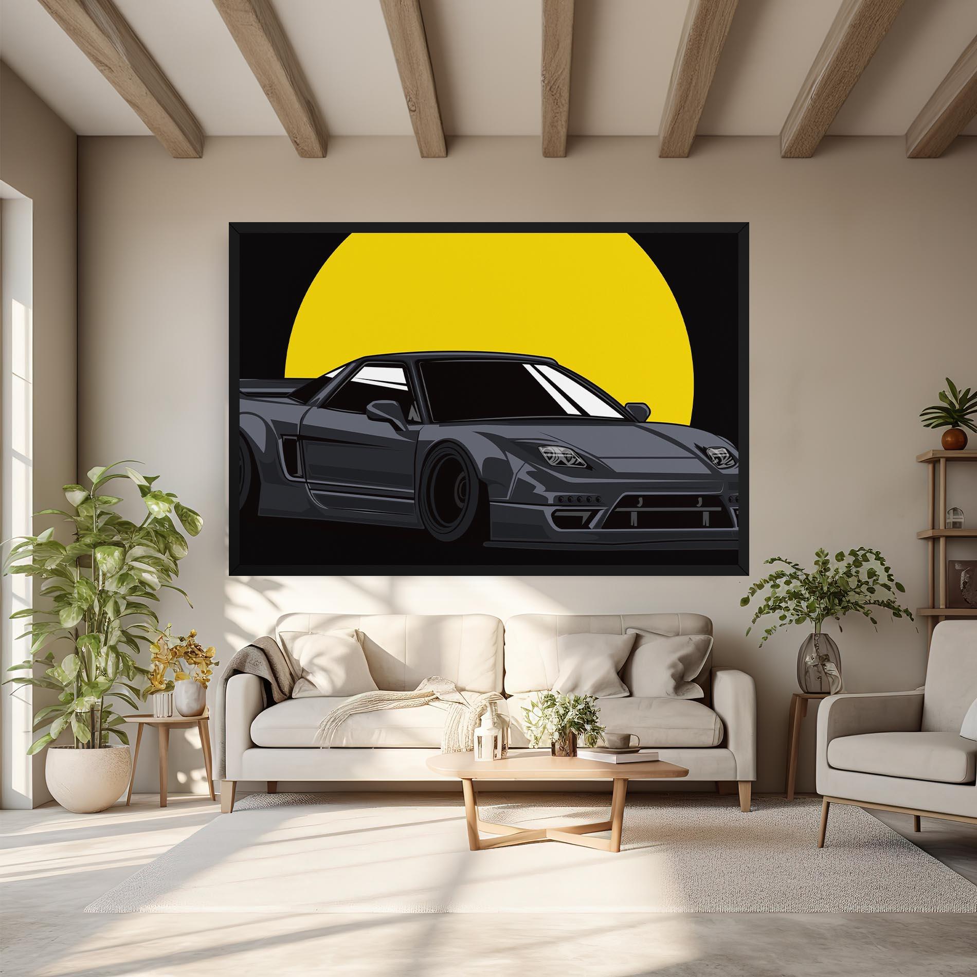 Leinwandbild Yellow Sun Car mockup 6